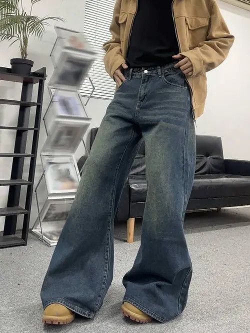 Jean × Vintage Faded Baggy Denim Jeans Wide Leg Size US 32 / EU 48 - 4 Thumbnail