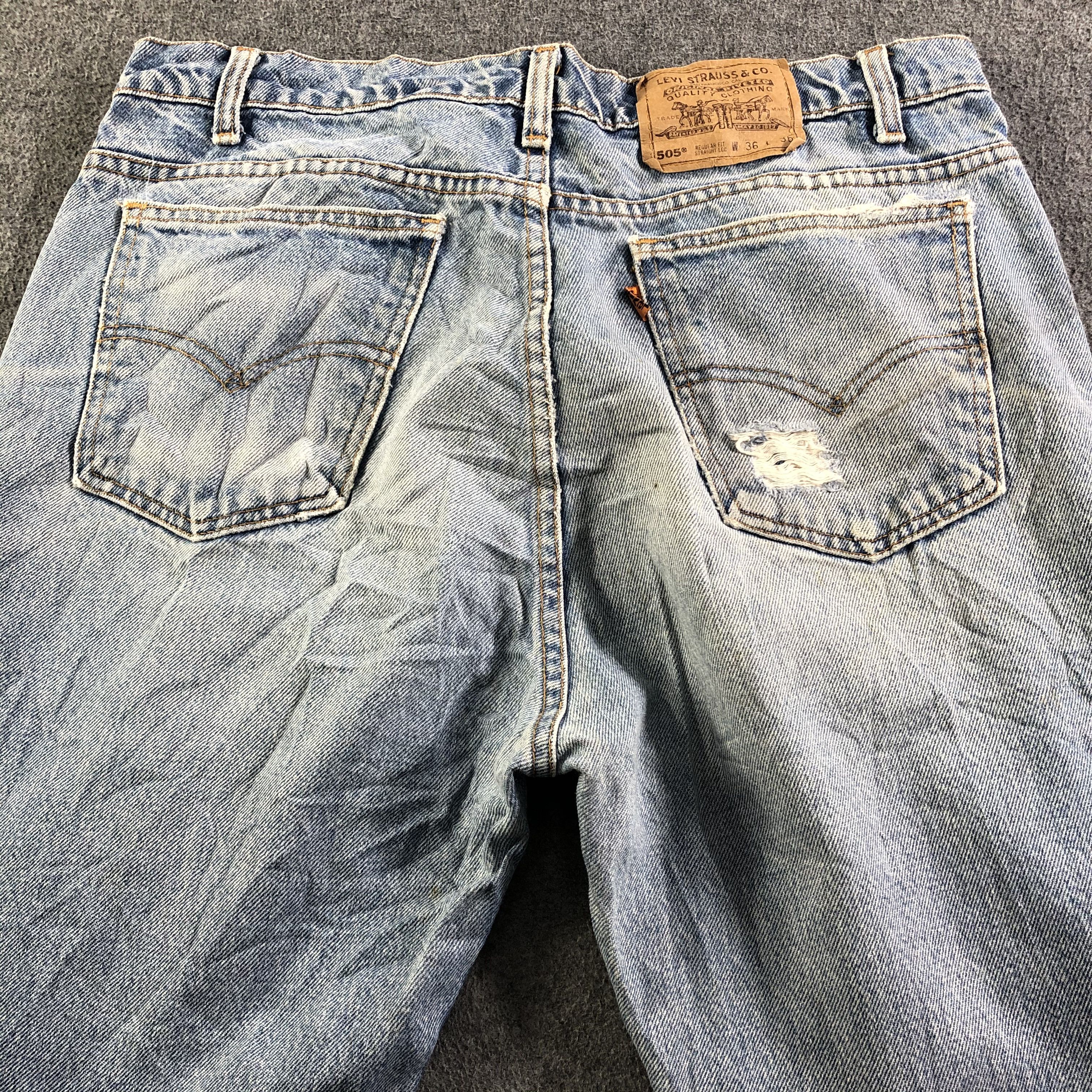 Levi's Vintage Blue Wash Levis 505 Jeans-J3578 Size US 35 - 4 Thumbnail