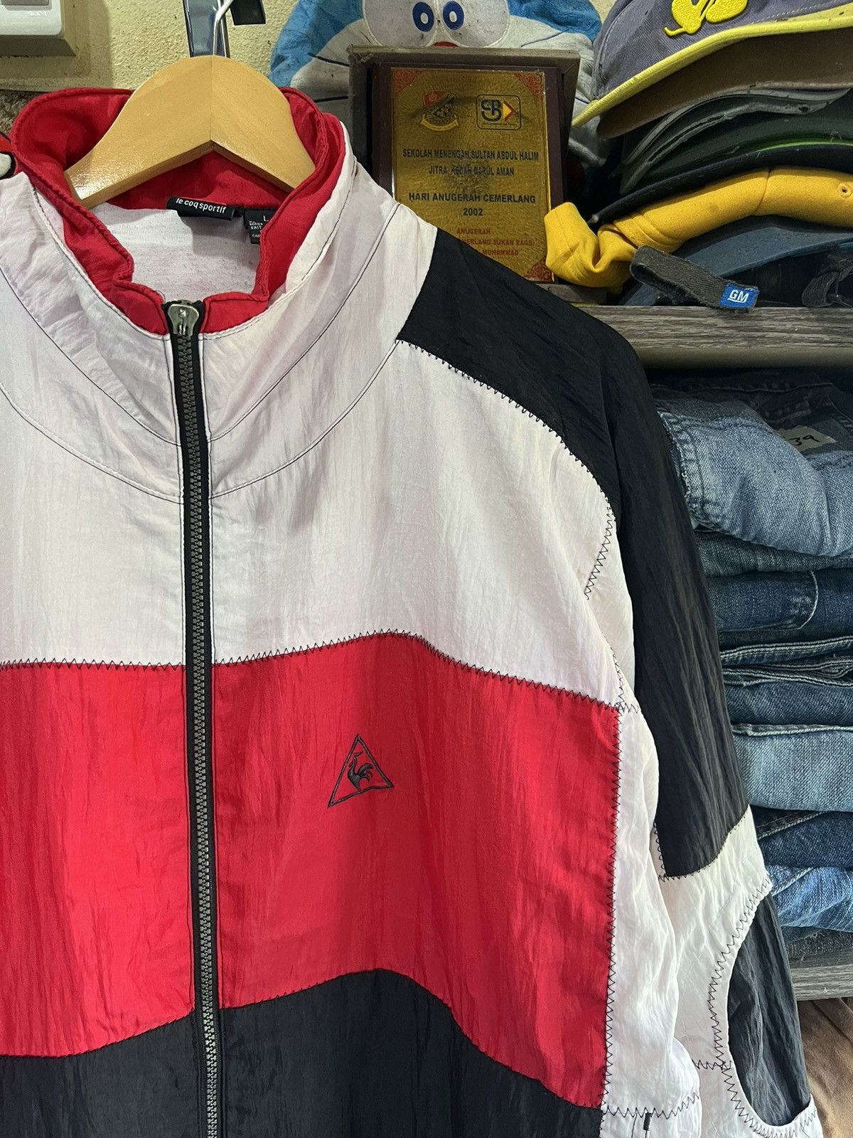 🔥Rare Le Coq Sportif Pathwork Coogi Style Zipper Jacket