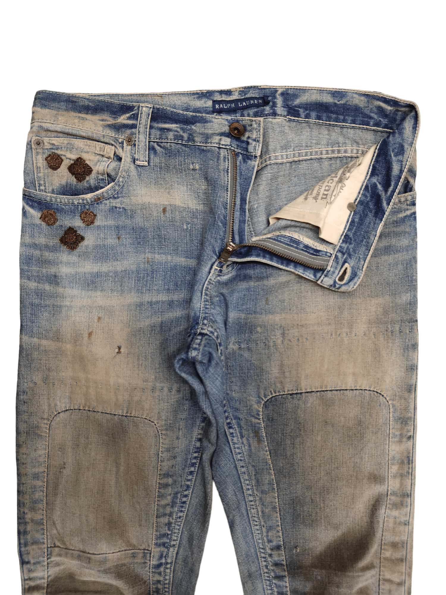 Polo Ralph Lauren Ralph Lauren Distress Faded Rusty Patchwork Skinny Jeans Size US 29 - 9 Thumbnail