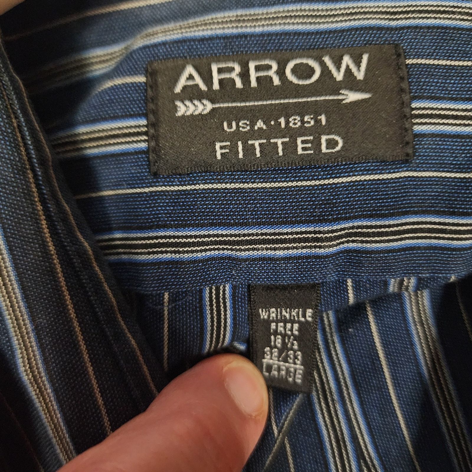 Arrow Arrow fitted men striped shirt wrinkle free Large 2207 Size US L / EU 52-54 / 3 - 4 Thumbnail