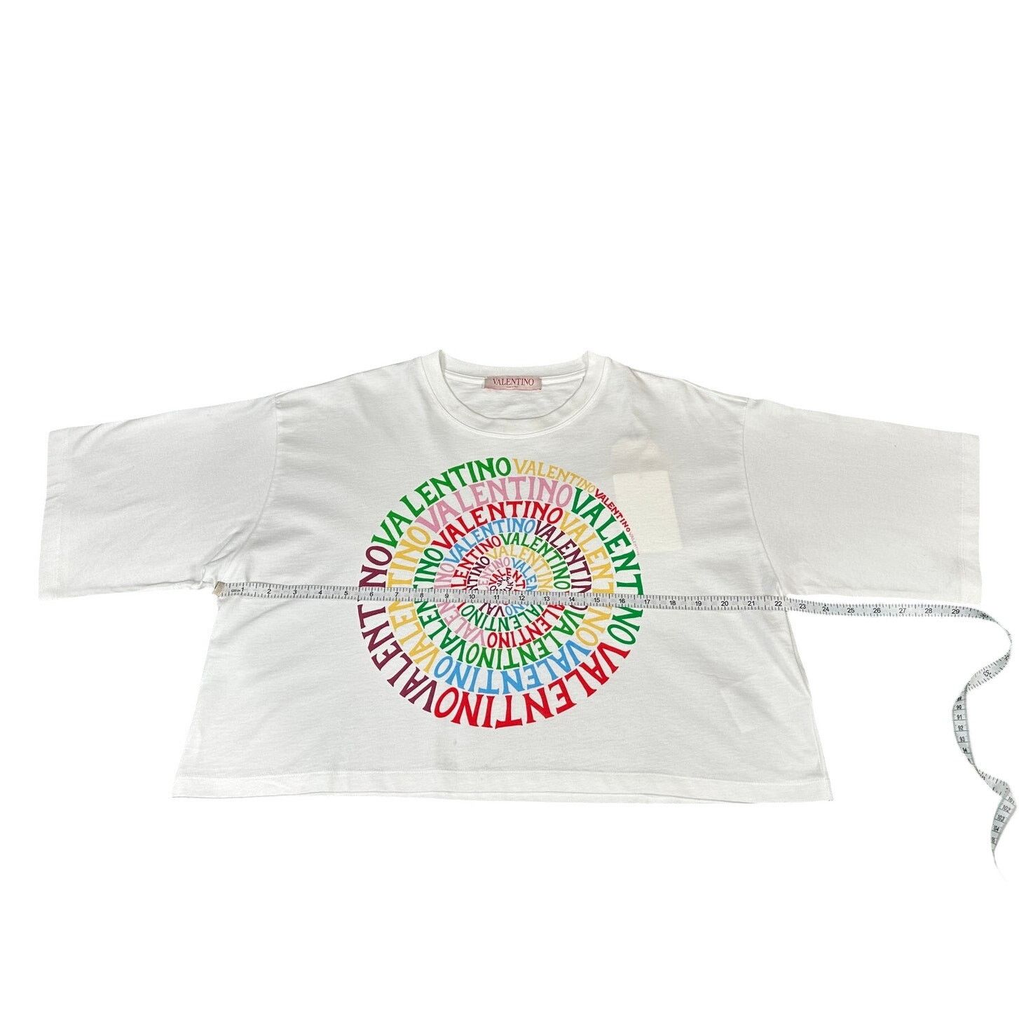 Valentino Valentino Loop Jersey Cropped T-Shirt Logo Size M NWT Size M / US 6-8 / IT 42-44 - 4 Thumbnail