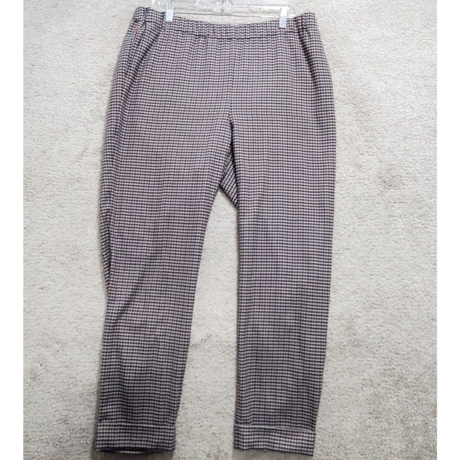 J. Jill J.Jill Pants Women's 16 Multicolor Houndstooth Plaid Polyester Stretch Cuffed - Casual, Regular, Wide Selection Size 38" / US 16 / IT 52 - 2 Thumbnail