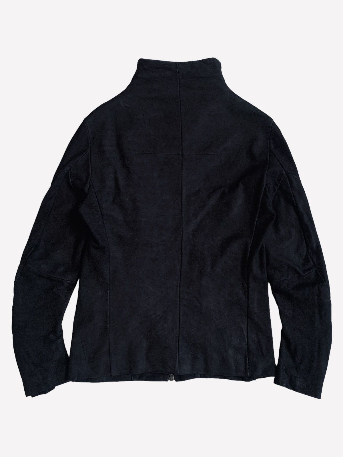Gene Par Yukio Mishiba 2000s Yukio Mishiba - Asymetrical Suede Leather Jacket Size US M / EU 48-50 / 2 - 2 Thumbnail