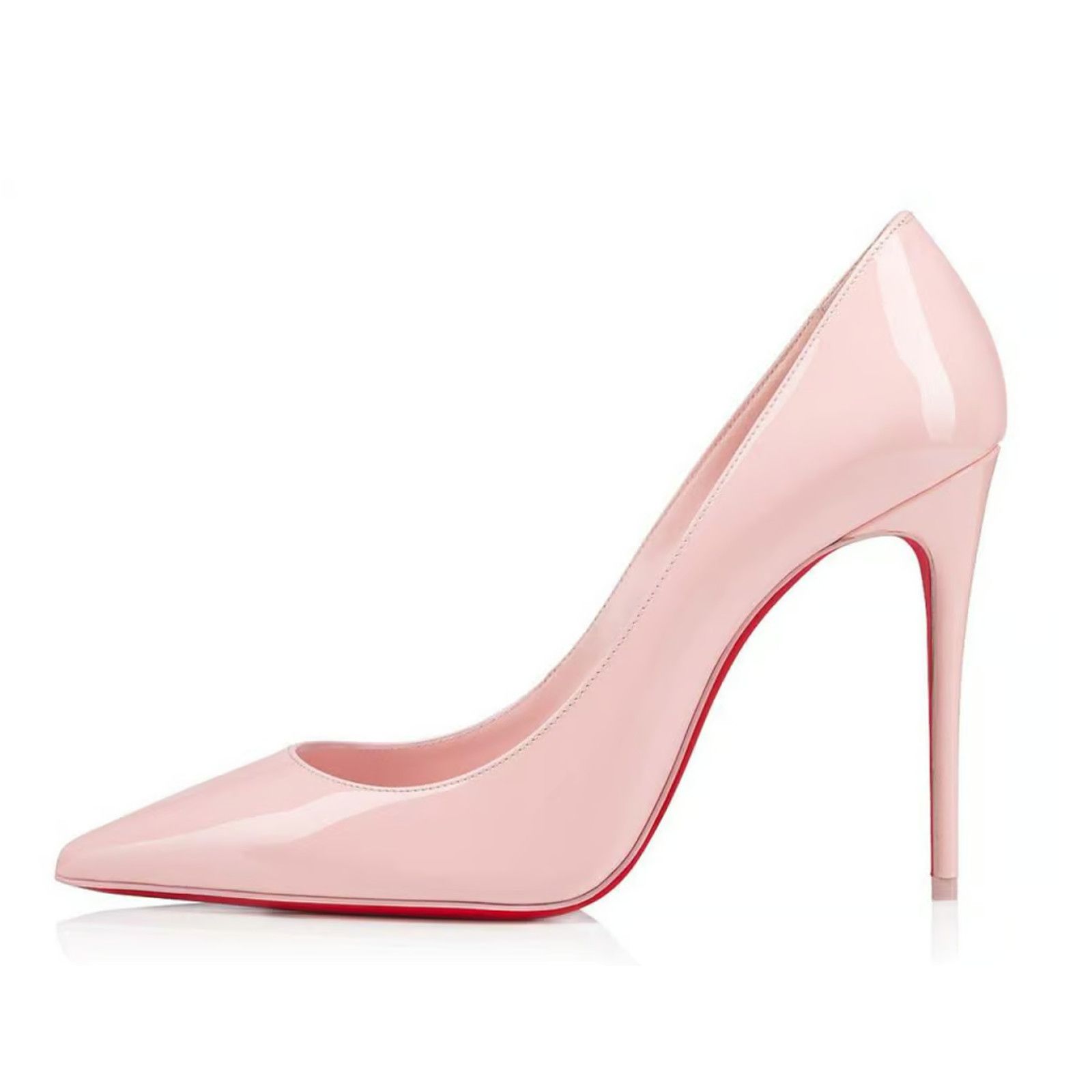 Christian Louboutin Kate 100 Poupee Pink Patent Leather Pointed Toe Heel Pump 35 Size US 5 / IT 35 - 6 Thumbnail