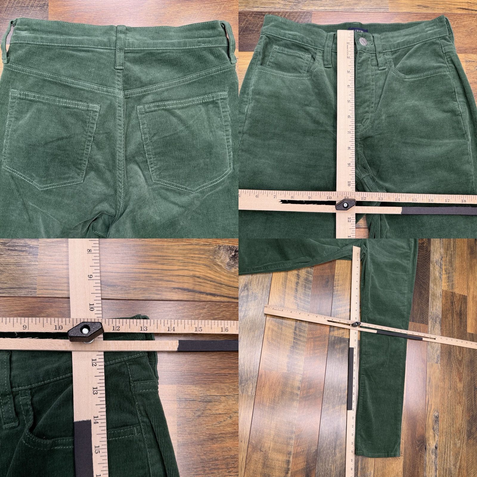 J.Crew J.CREW Jeans Womens 24 Green Mid Rise Stretch Corduroy, 5-Pocket, Regular Fit, Straight, Inseam 27.5, Button Logo, Machine Washable Size 42" / US 20 - 8 Thumbnail
