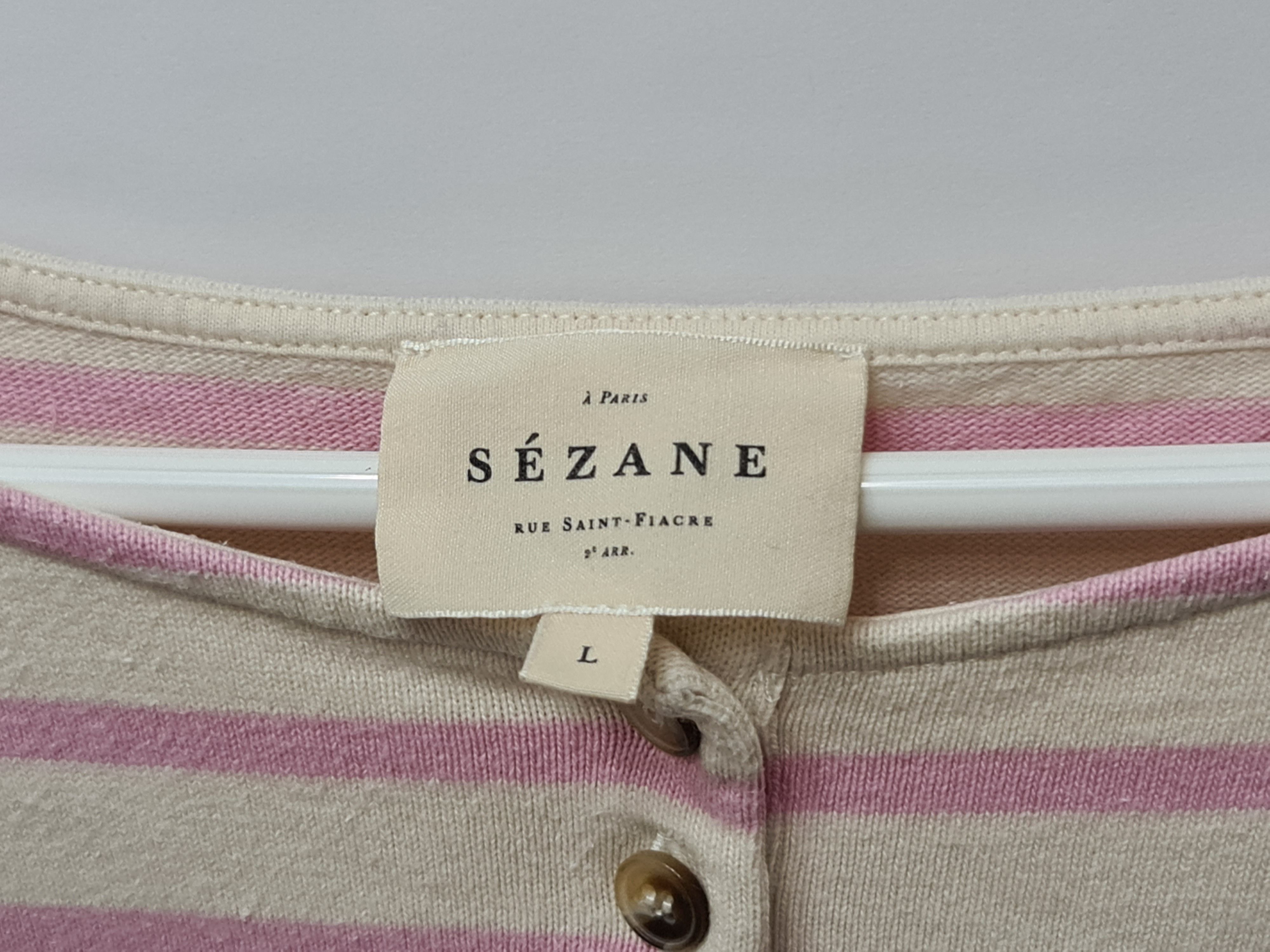 Sezane Sezane Noan Mariniere pink striped button ups sweatshirt Size L / US 10 / IT 46 - 8 Thumbnail