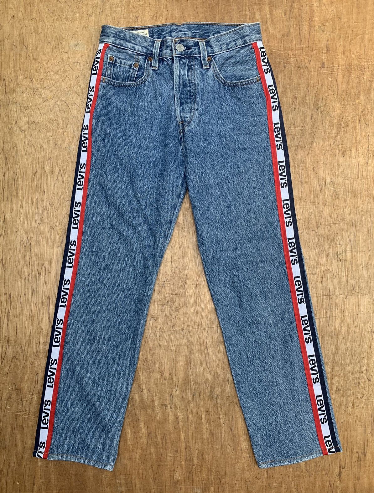 Levi's Levis 501 Levis Premium Big E Side Tape Denim Pants Size 26" / US 2 / IT 38 - 6 Thumbnail