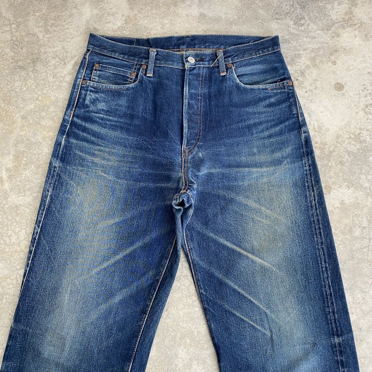 Sugar Cane Vintage 90’s Sugar Cane Faded Blue Wide Leg Selvedge Jeans Size US 33 - 4 Thumbnail