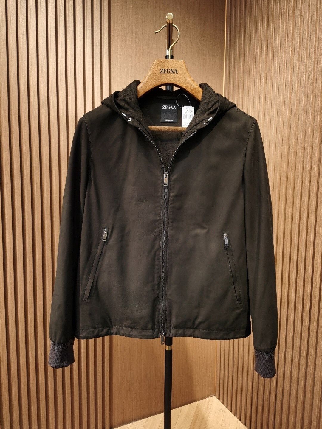 Ermenegildo Zegna Zegna Secondskin Brown Leather Jacket Size US M / EU 48-50 / 2 - 1 Thumbnail