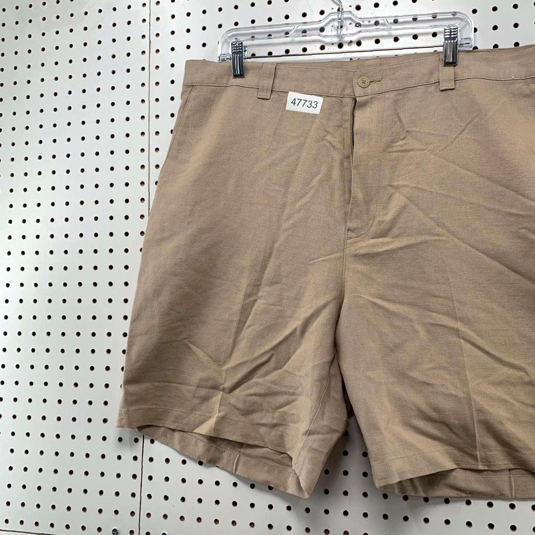 Vintage Ashworth Chino Shorts Mens 40x8.5 Beige Ez-Tech Cotton Blend Linen Front Flat Front Regular Inseam 8in Casual Summer Spring Mens Size US 40 / EU 56 - 4 Thumbnail