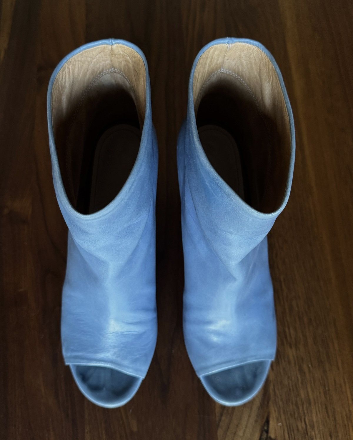 Maison Margiela Maison Margiela Cloudy Blue Leather Wedges Size US 9 / IT 39 - 4 Thumbnail
