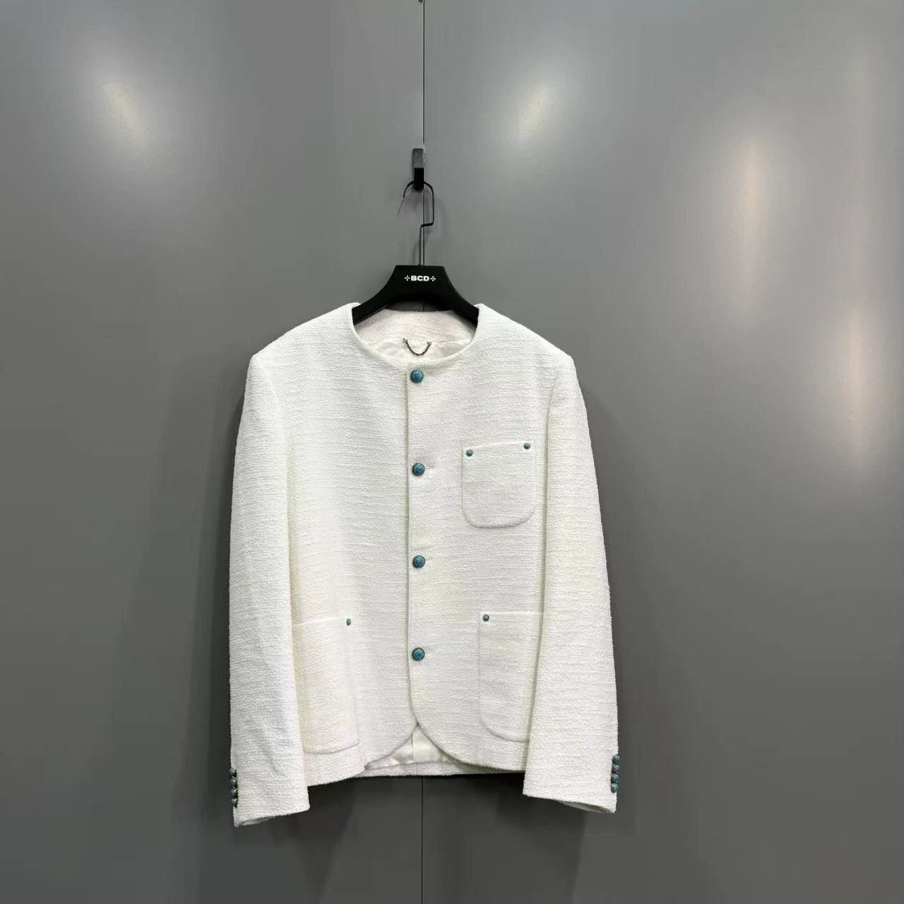 Louis Vuitton louis vuitton white turquoise button jacket Size L / US 10 / IT 46 - 1 Thumbnail