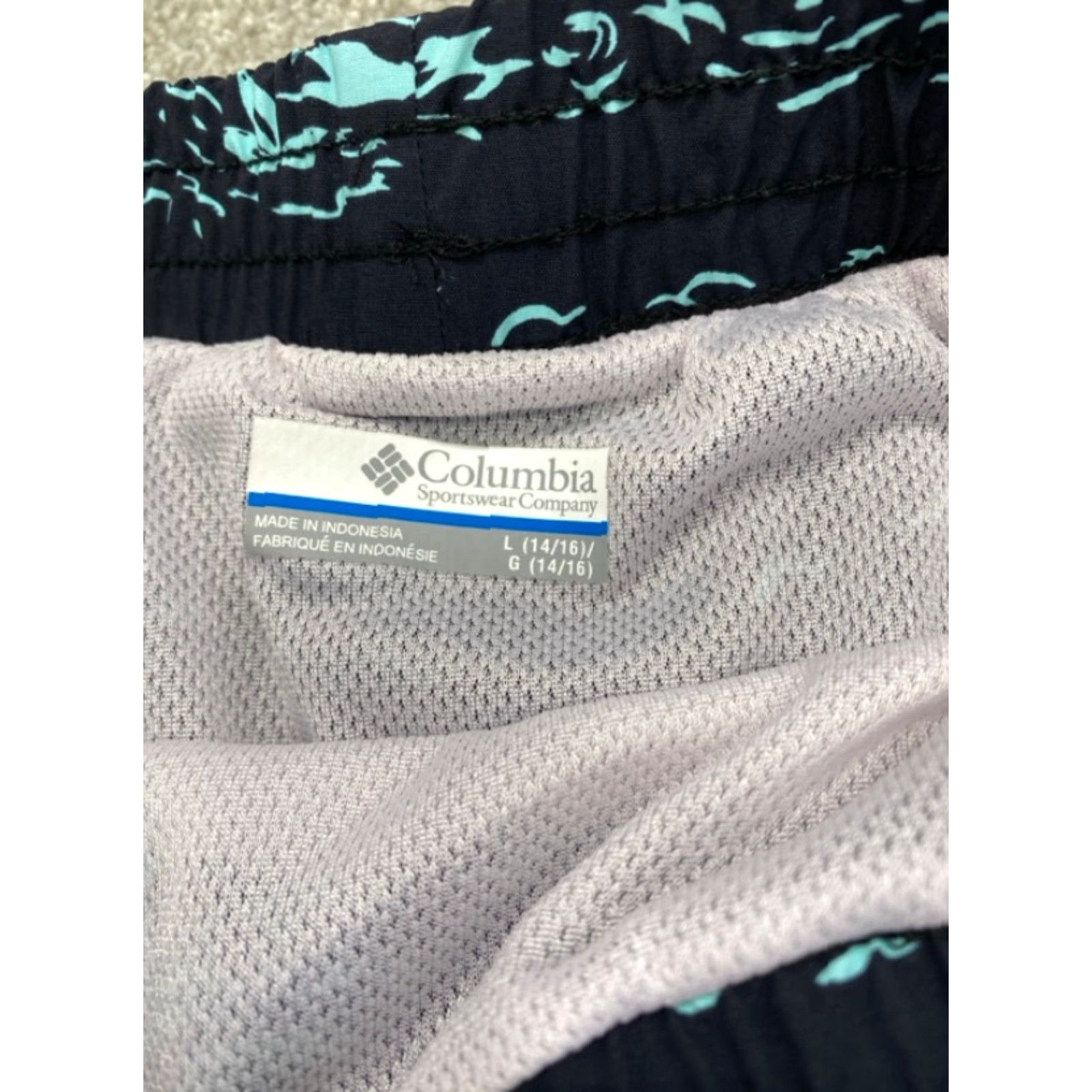 Vintage Columbia Swim Trunks Boys Large Blue Fish Theme UPF 50 Trunks Surf Skate Mid-Length Bottom Mens Girls Size US 33 - 4 Thumbnail
