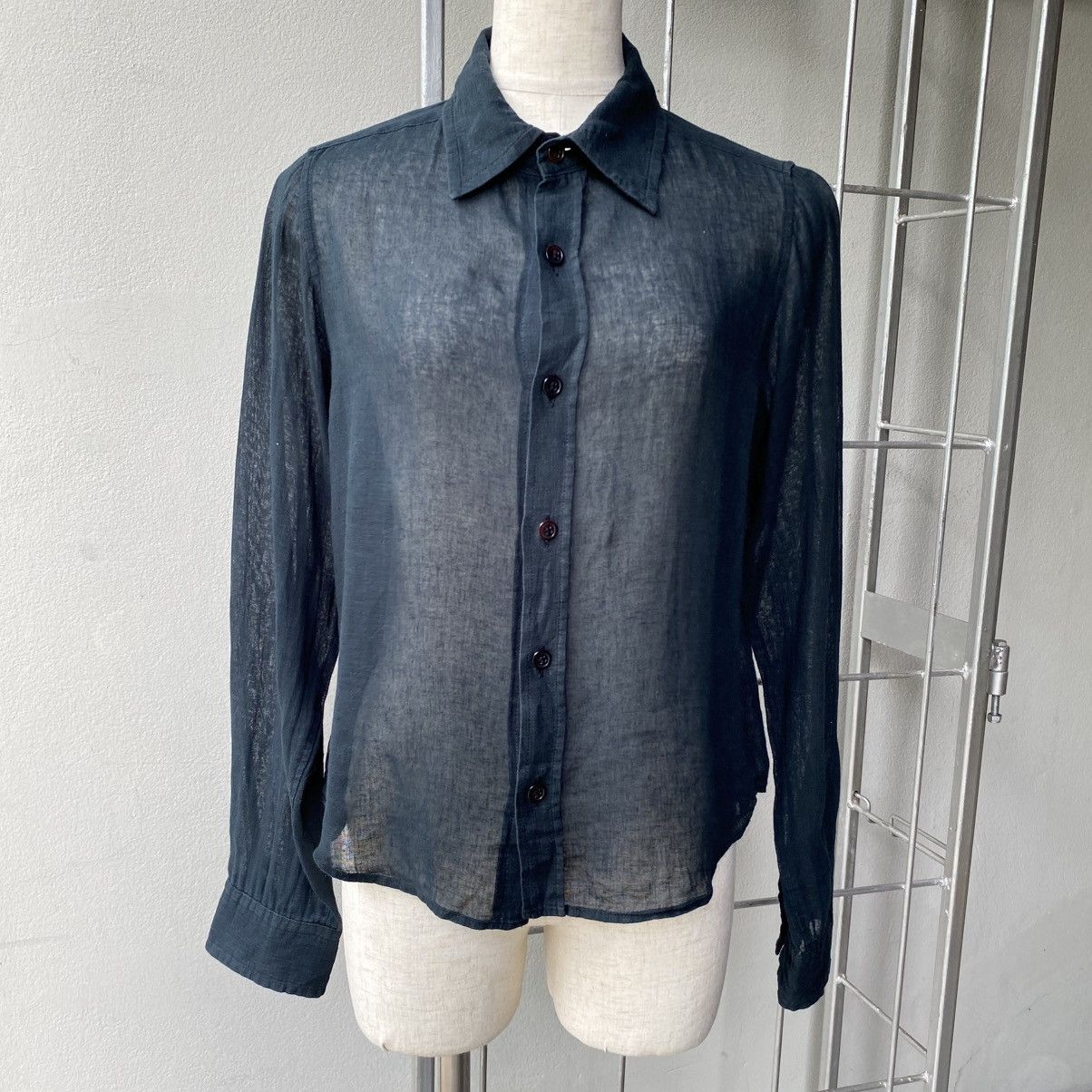 Y's Y’s Yohji Yamamoto Transparent Linen Black Shirt Size XS / US 0-2 / IT 36-38 - 16 Thumbnail