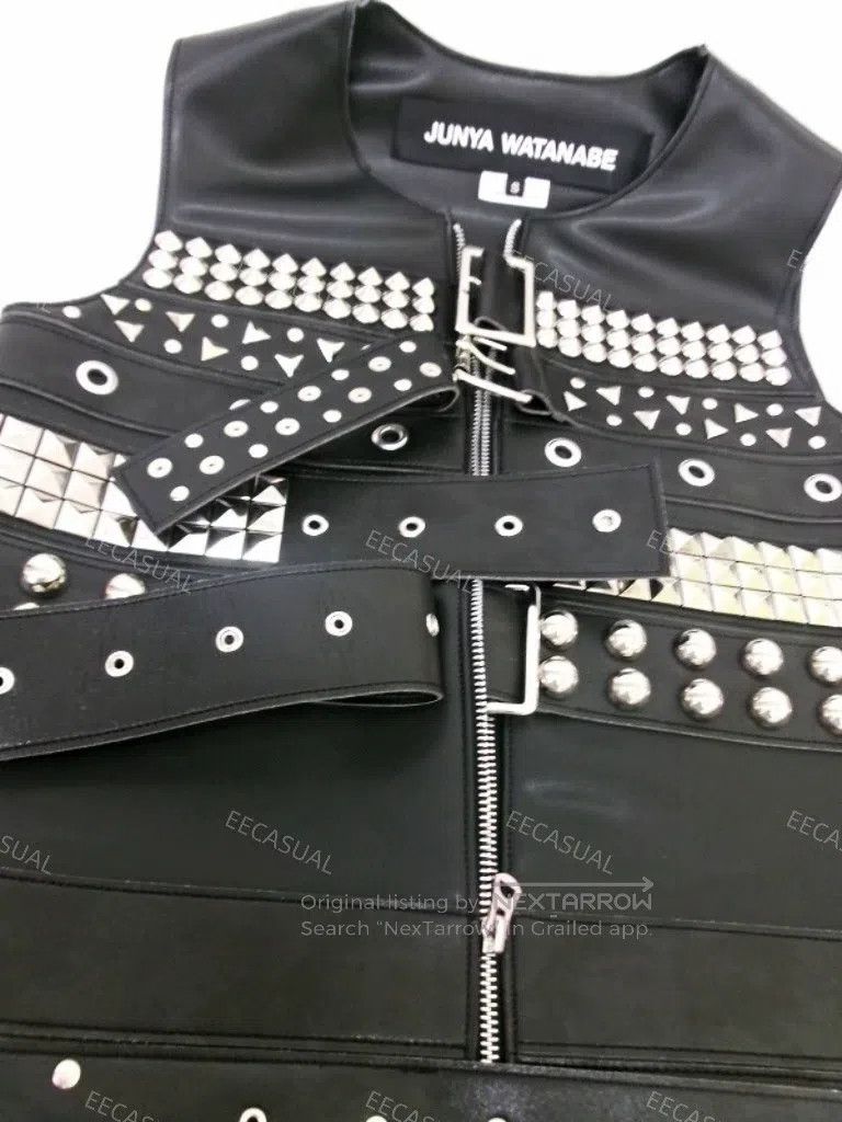 Junya Watanabe Junya Watanabe Black studded leather patchwork vest sleeve Size S / US 4 / IT 40 - 3 Thumbnail