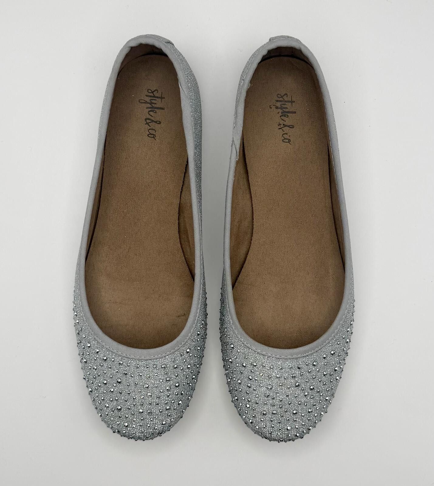 Style & Co Style & Co. Angelynn Silver Rhinestone Ballet Flats – Size 7 Size US 7 / IT 37 - 6 Thumbnail