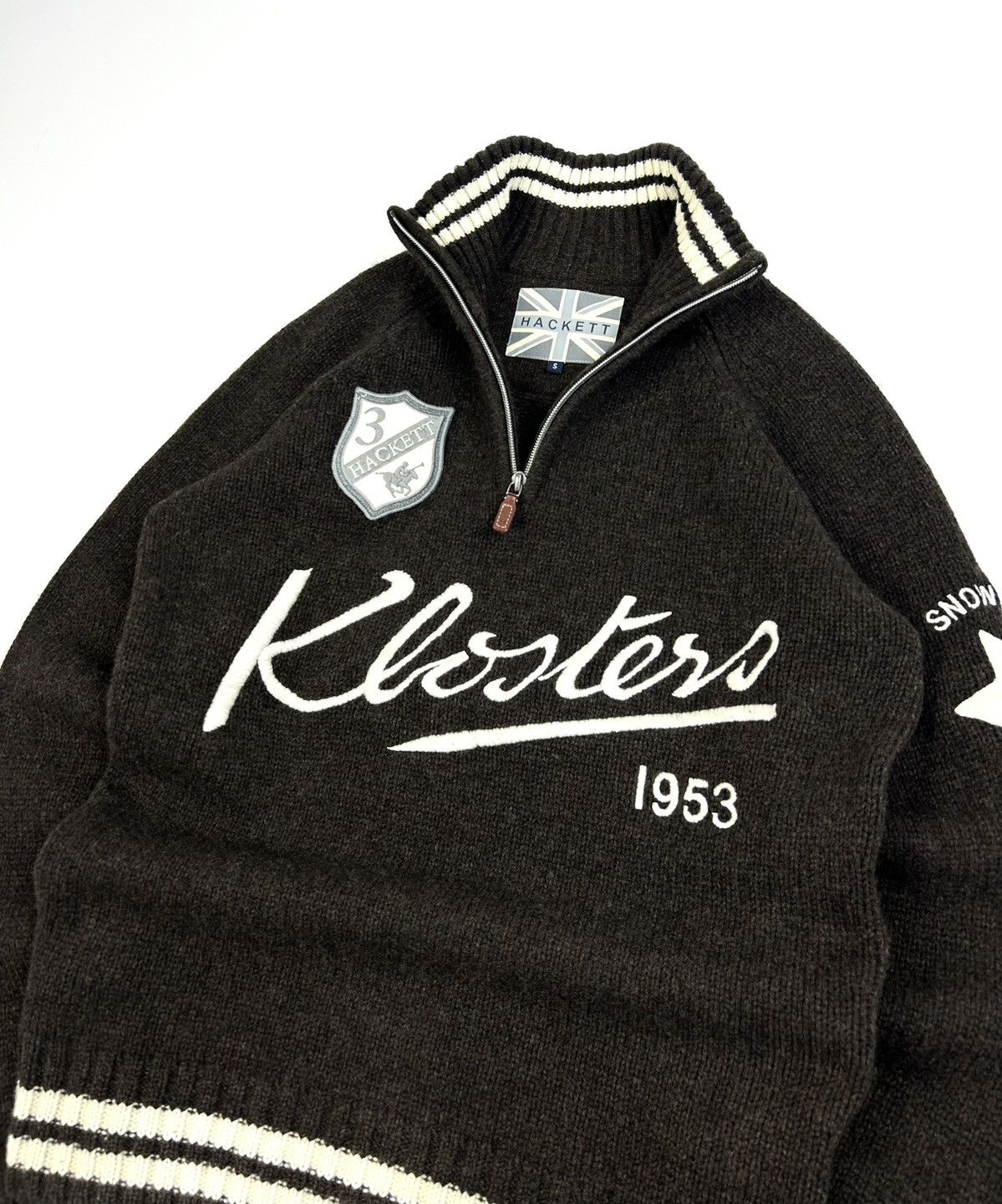 Hackett Vintage Hackett London Snow Polo Knitted Wool Zip Sweater Size US S / EU 44-46 / 1 - 6 Thumbnail