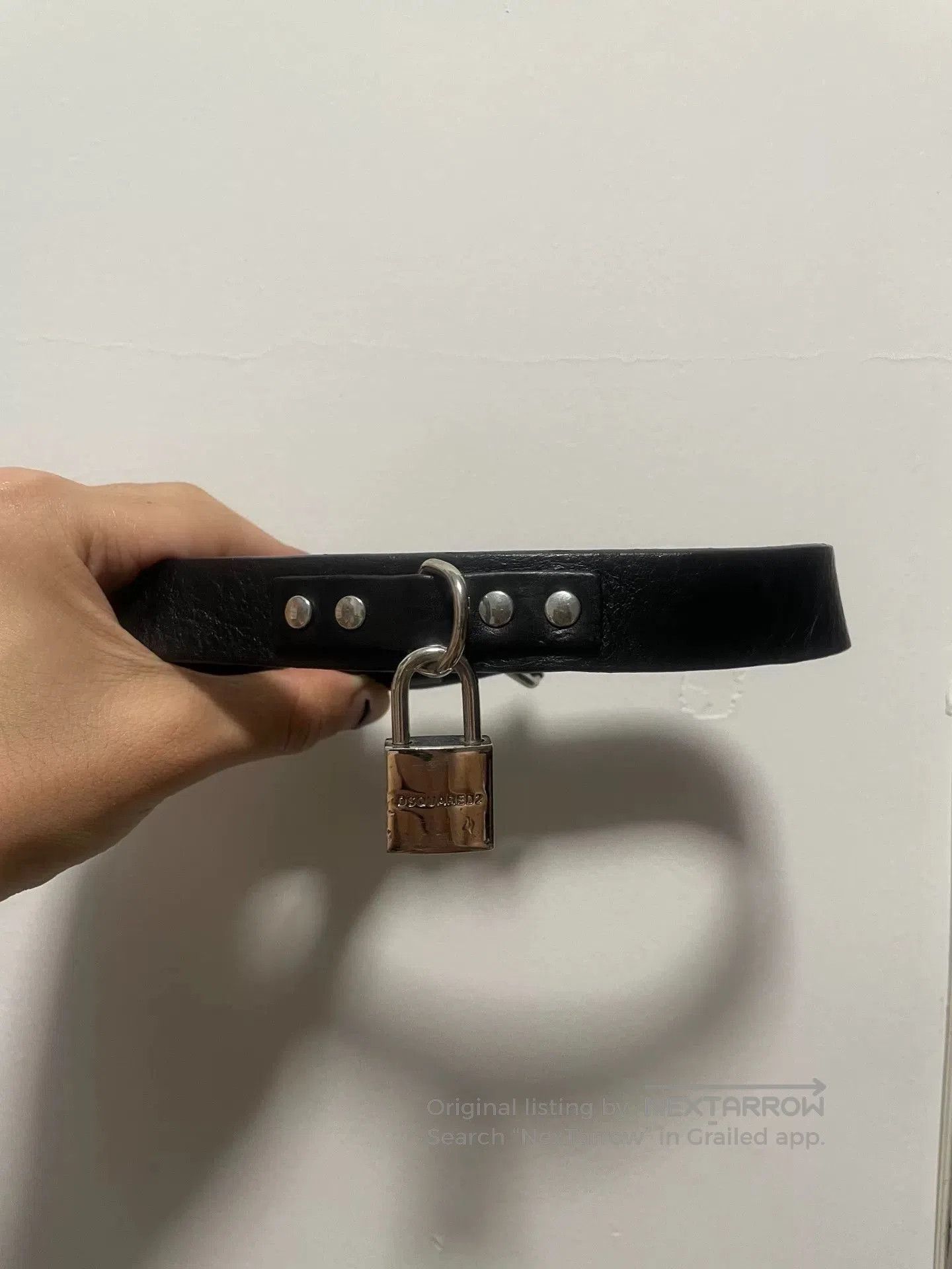Dsquared2 Dsquared2 Leather Lock Choker Necklace. Size ONE SIZE - 1 Thumbnail