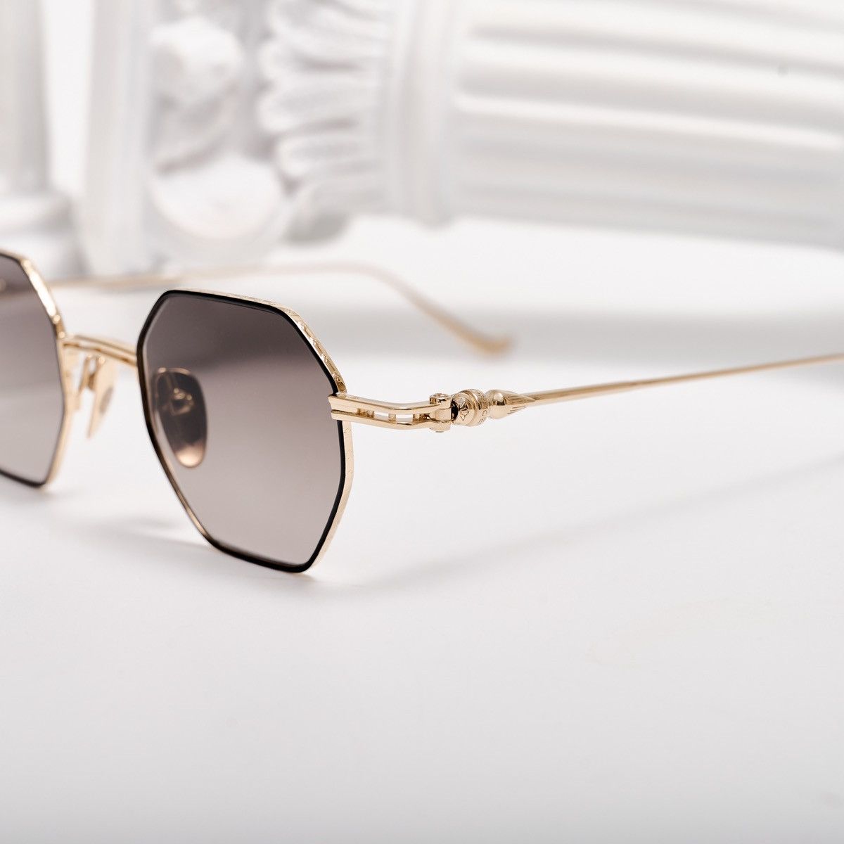 Chrome Hearts CHROME HEARTS EVACULATION MATTE BLACK/GOLD PLATED SUNGLASSES Size ONE SIZE - 3 Thumbnail