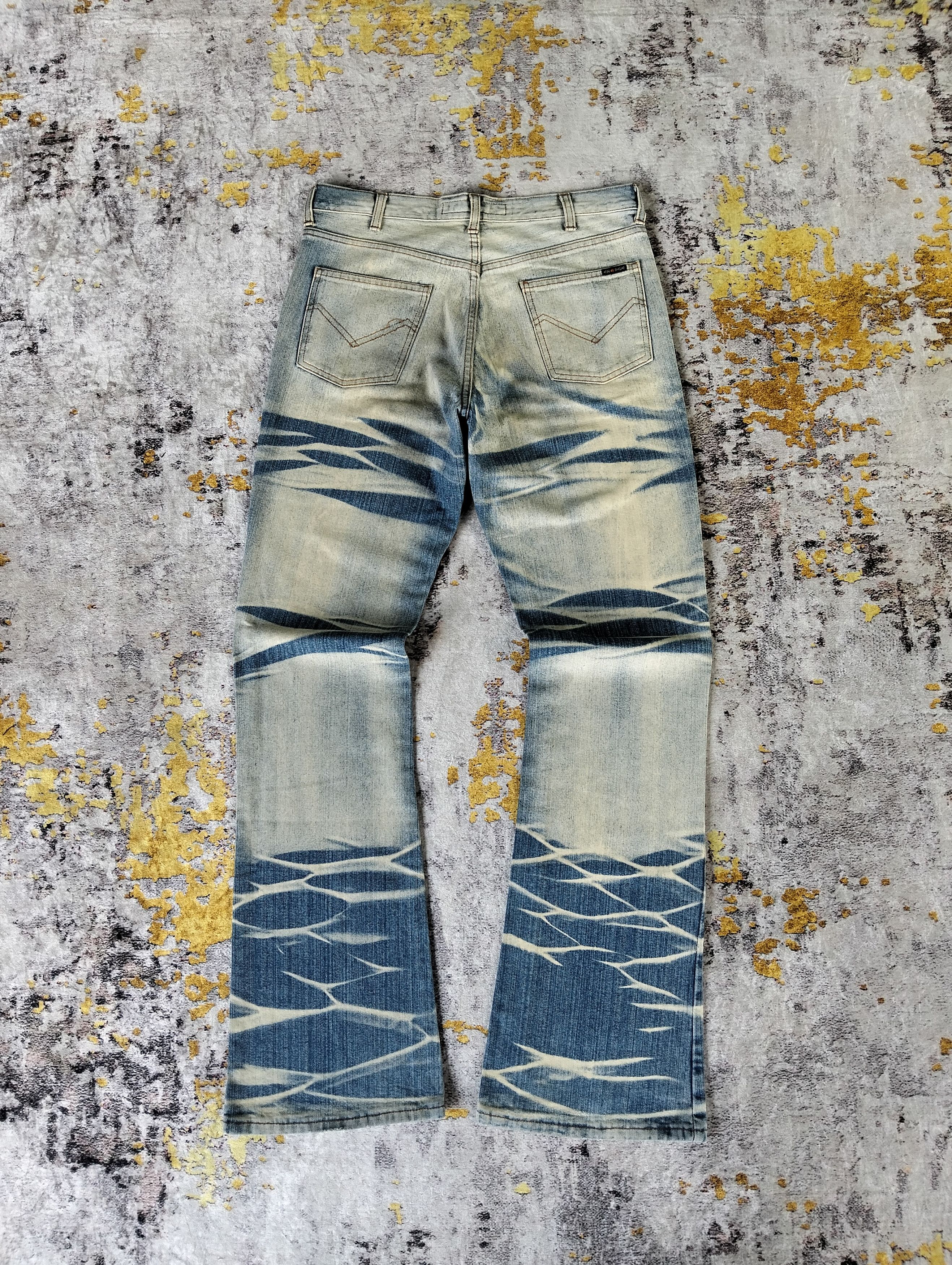 Tornado Mart 2000s Energie New Morrison Flared Bootcut Whiskers Jeans Size US 33 - 5 Thumbnail