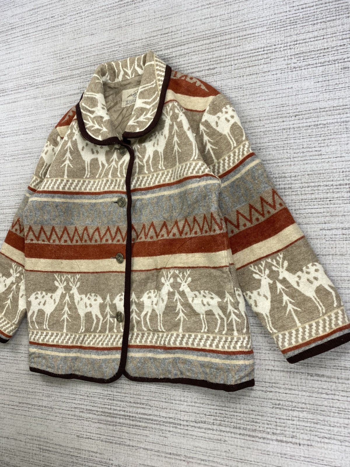 Japanese Brand × Vintage Vintage More Up Aztec Animal Design Full Printed Wool Jacket Size US M / EU 48-50 / 2 - 4 Thumbnail