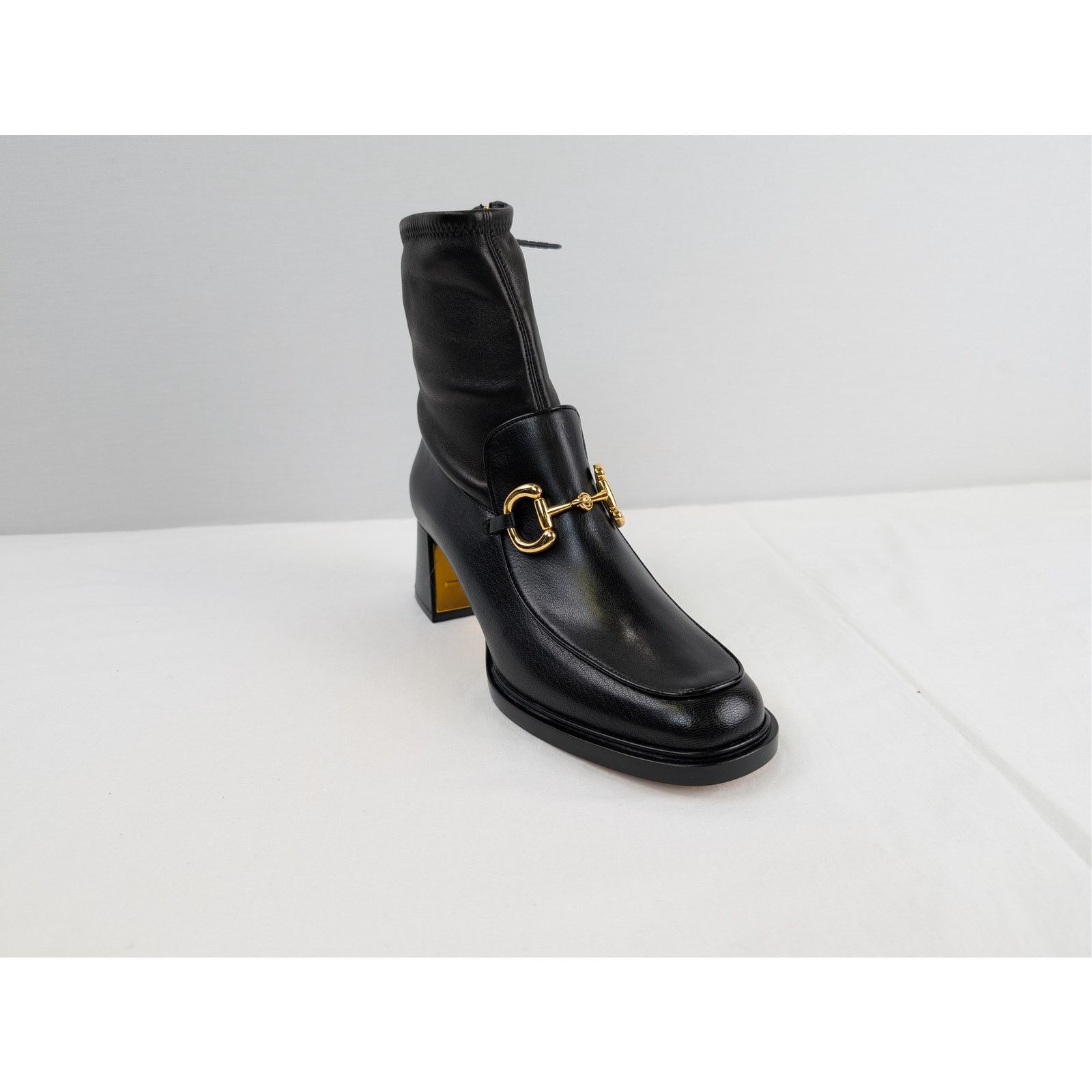 Gucci o1rshd1 Horsebit Leather ankle boot in Black-Gold Toned Size US 10 / IT 40 - 3 Thumbnail