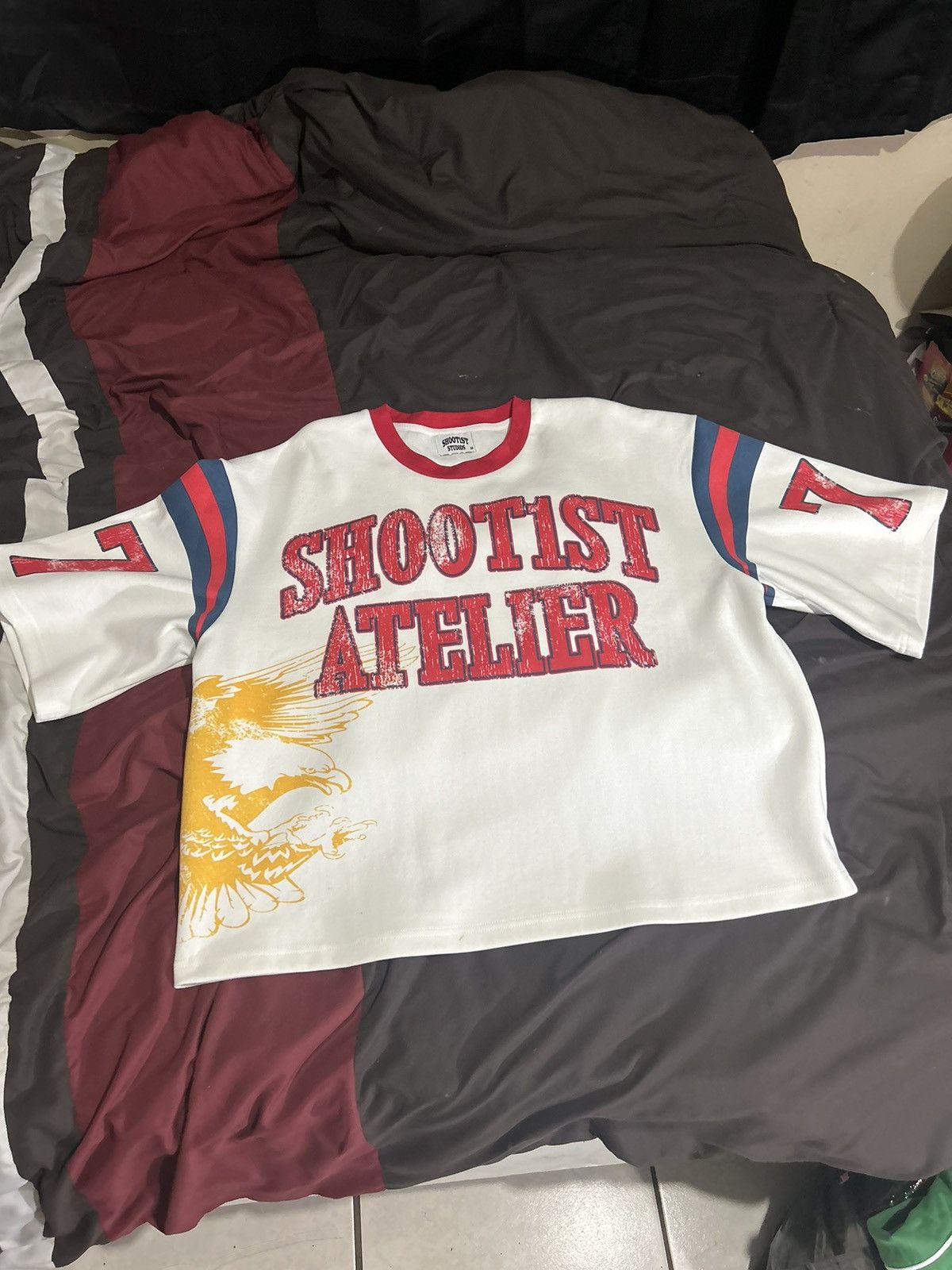 White and red Shoot1st Atelier jersey