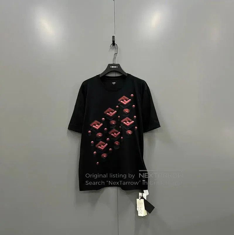 Fendi Fendi Black Cotton Short Sleeve T-Shirt . Size US L / EU 52-54 / 3 - 1 Thumbnail