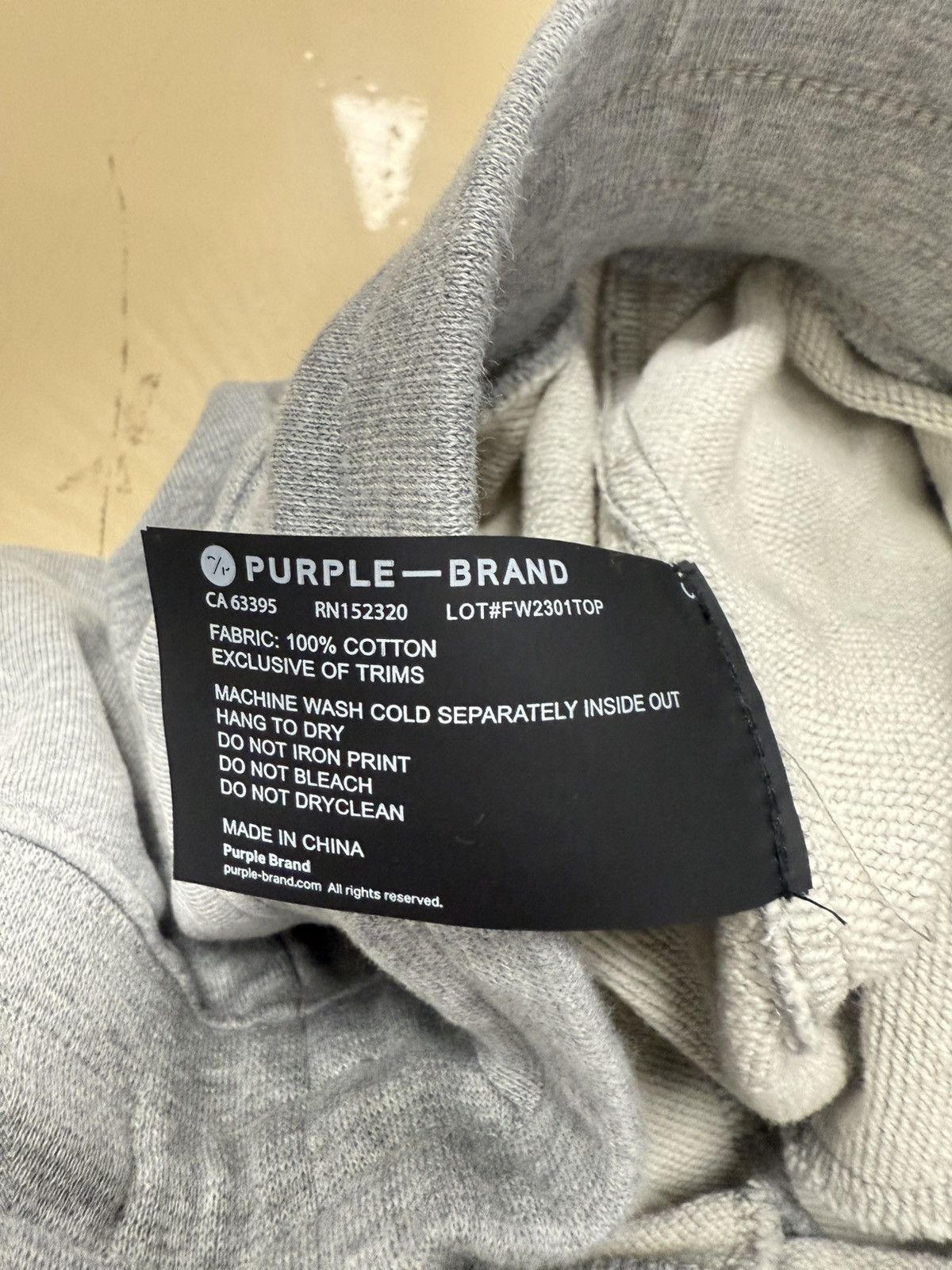 Purple Brand Purple Brand French Terry Heather Wordmark Size US 32 / EU 48 - 4 Thumbnail