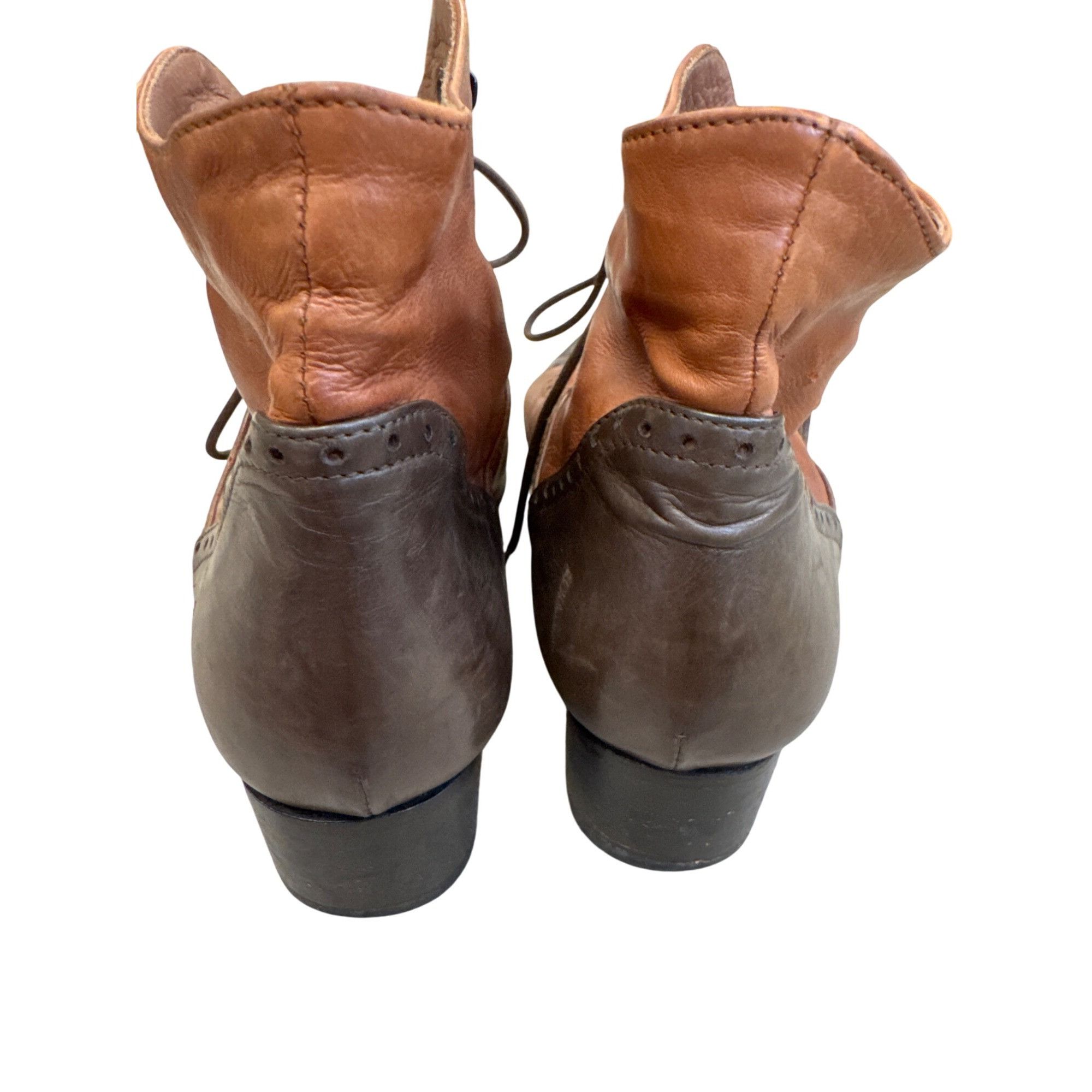 Other Tano Italian Made Womens Brown Leather Lace-Up Ankle Boots S Size US 6.5 / IT 36.5 - 7 Thumbnail