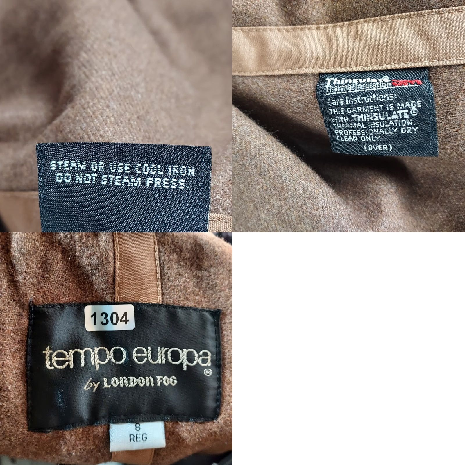 Vintage VINTAGE London Fog Tempo Europa Women’s Coat Trench Belted Brown 8R Thinsulate Faux Fur Collar Womens Size M / US 6-8 / IT 42-44 - 8 Thumbnail