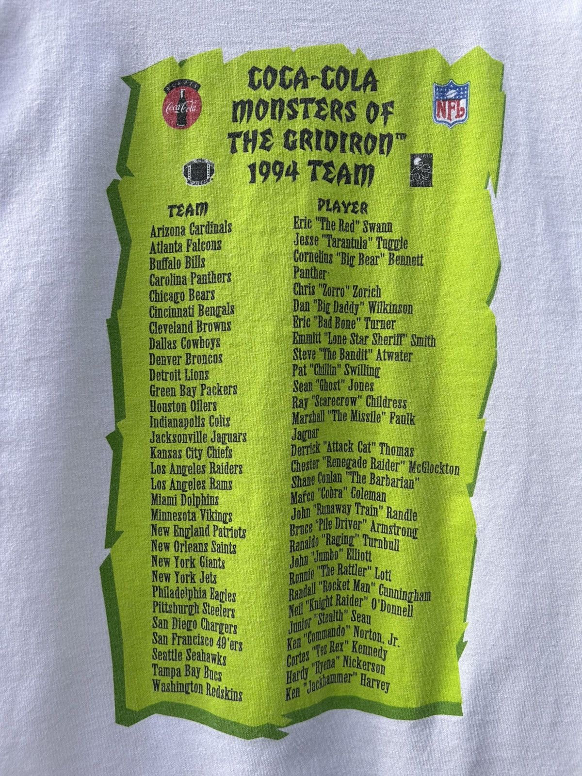 NFL 90’s NFL Monsters of the Gridiron Coca Cola Coke Vintage Tee Size US XL / EU 56 / 4 - 5 Thumbnail