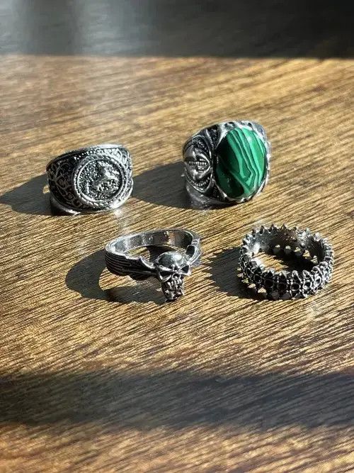 Other Punk Emerald Ring Combo Size ONE SIZE - 4 Thumbnail