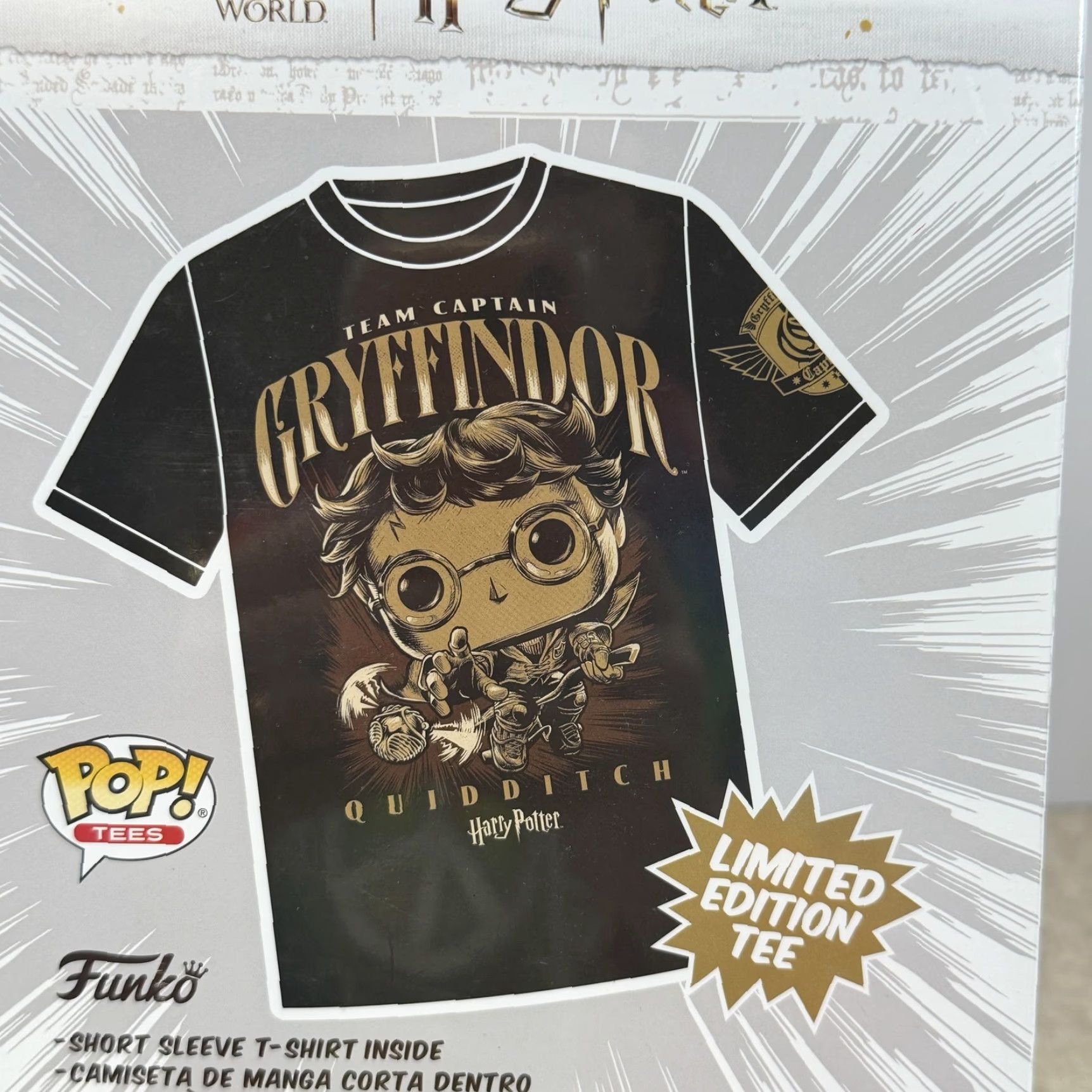 Vintage Funko Pop Tees Shirt Mens Large Black Gryffindor Quidditch Tee Harry Potter Shirt Size US L / EU 52-54 / 3 - 7 Thumbnail