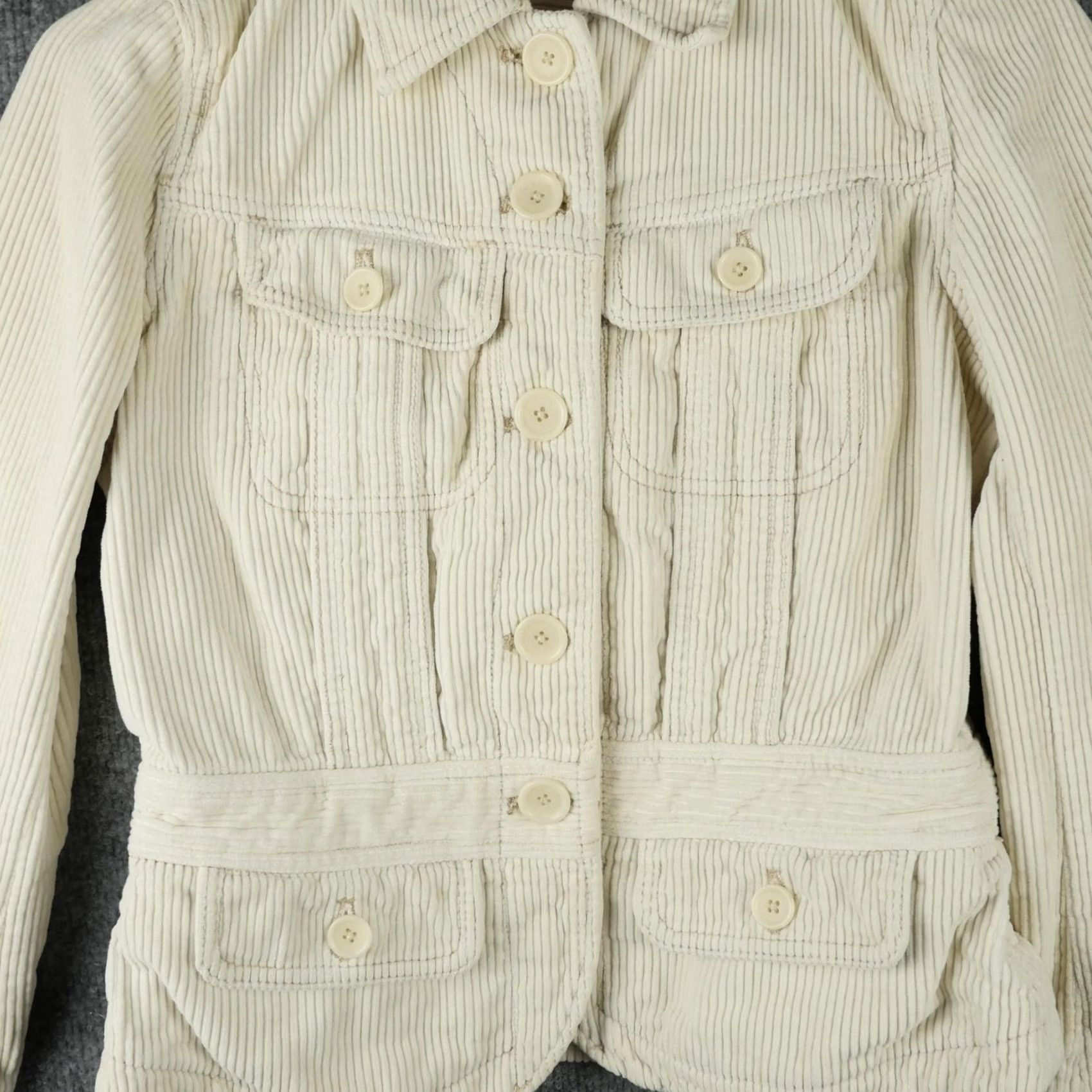 Polo Ralph Lauren Ralph Lauren Jacket Womens Small White Corduroy Button Front Pockets Polo Jeans Size 28" / US 6 / IT 42 - 6 Thumbnail