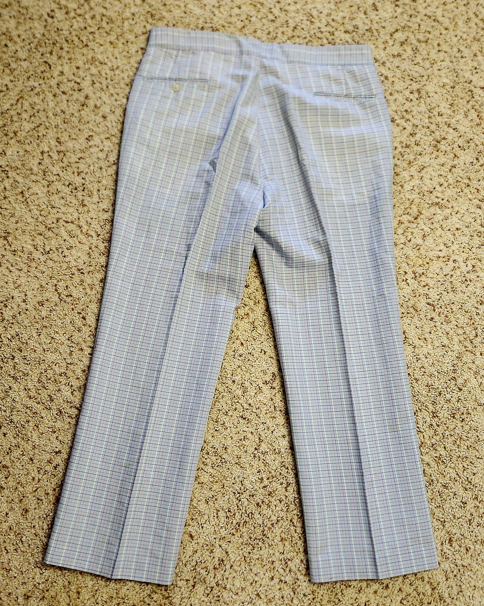Other men's 1970s pants 35 blue check vintage trousers Size US 35 - 6 Thumbnail