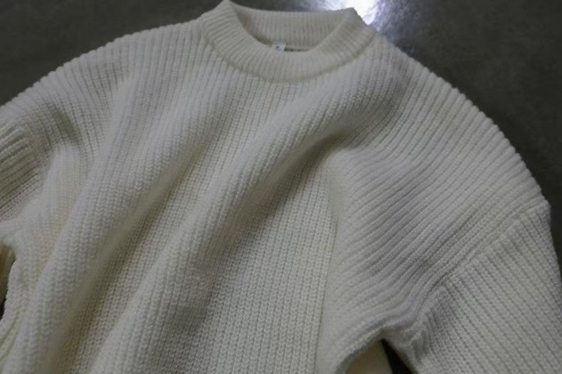 Japanese Brand × Vintage White washed vintage crew neck knit sweater Size US L / EU 52-54 / 3 - 3 Thumbnail