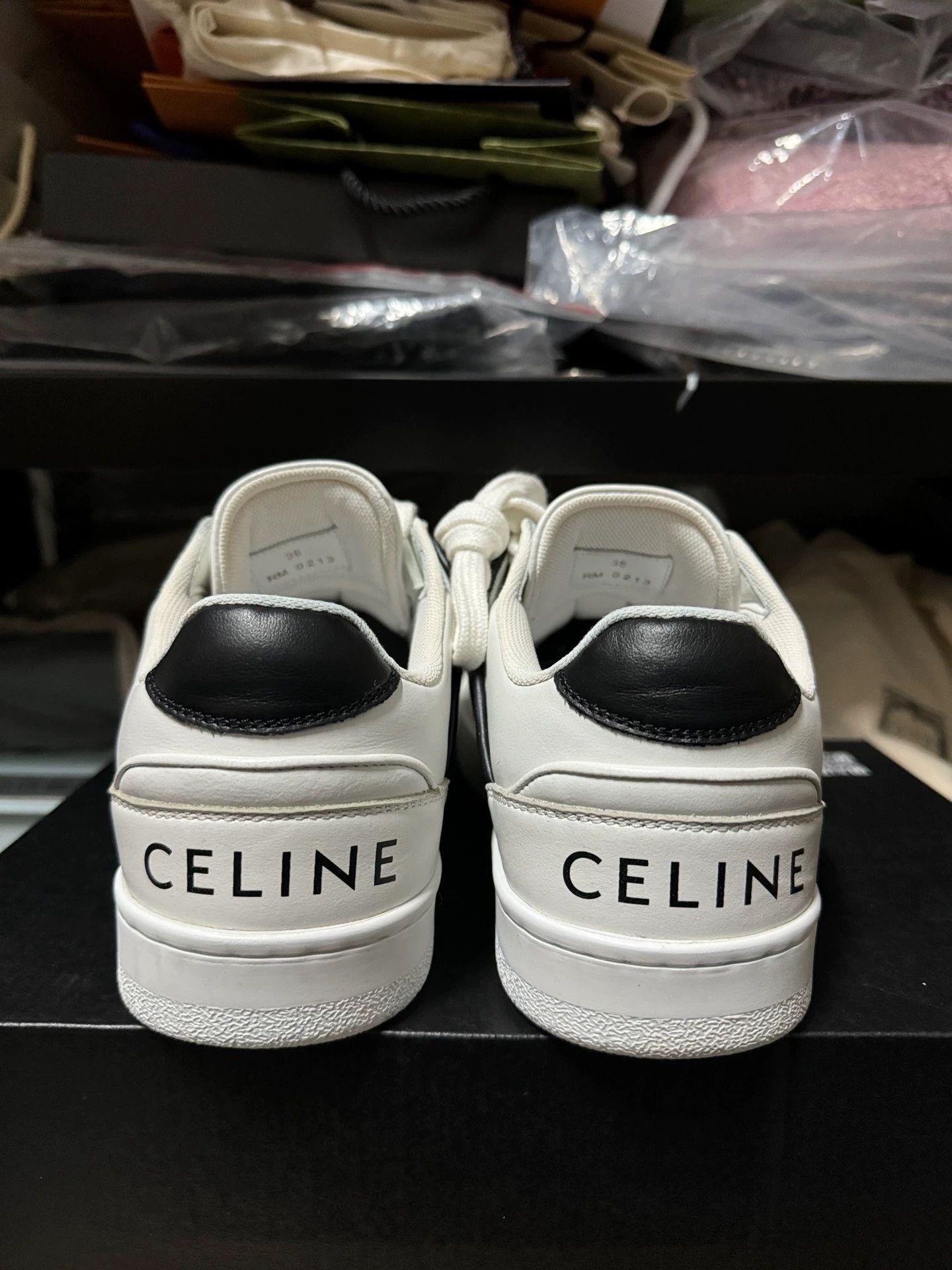 Celine Celine CT04 Leather Sneaker Panda White Black Size US 7.5 / IT 37.5 - 4 Thumbnail