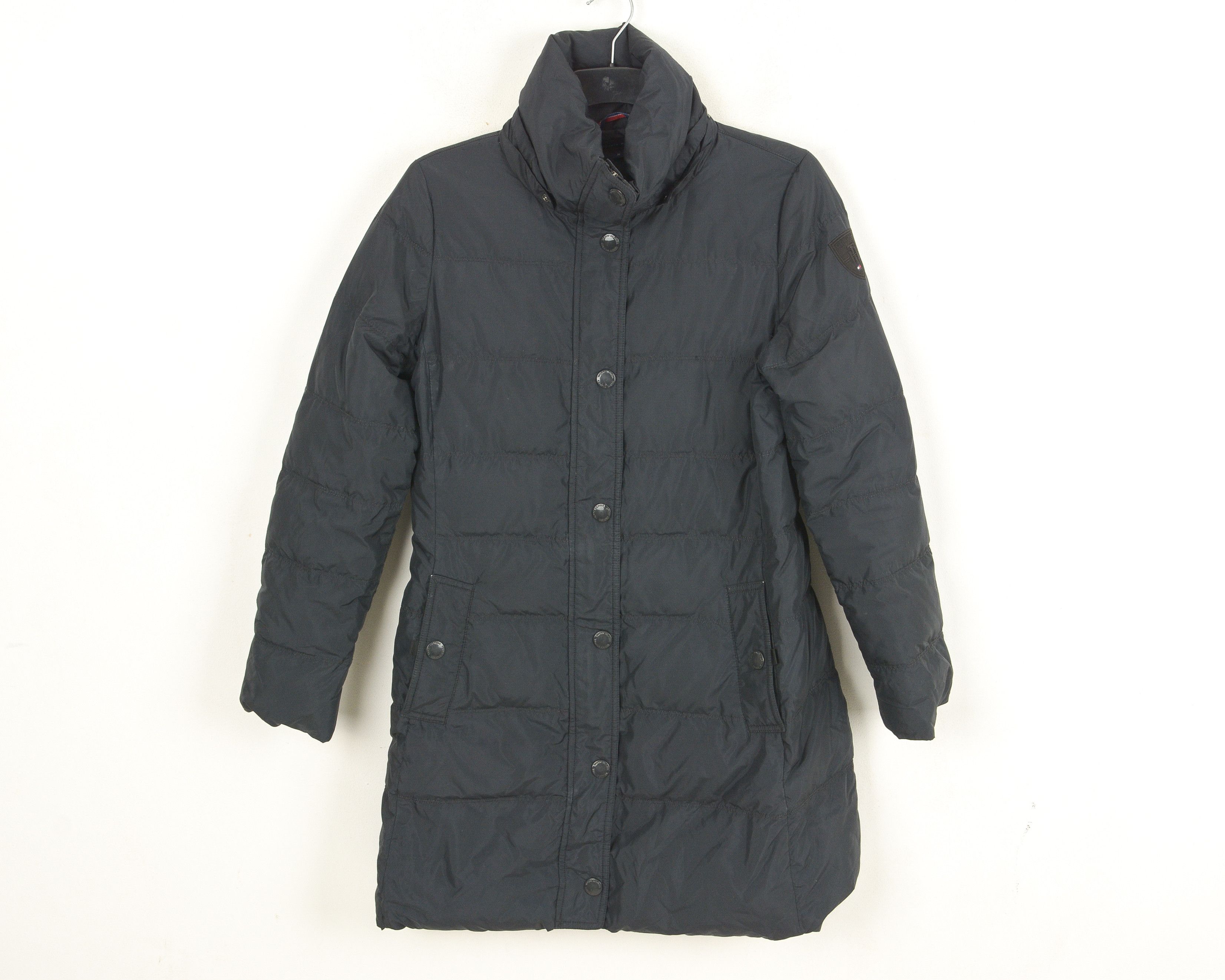 Tommy Hilfiger Womens M Down Puffer Jacket Long Over Coat Padded Feathers Size M / US 6-8 / IT 42-44 - 1 Thumbnail