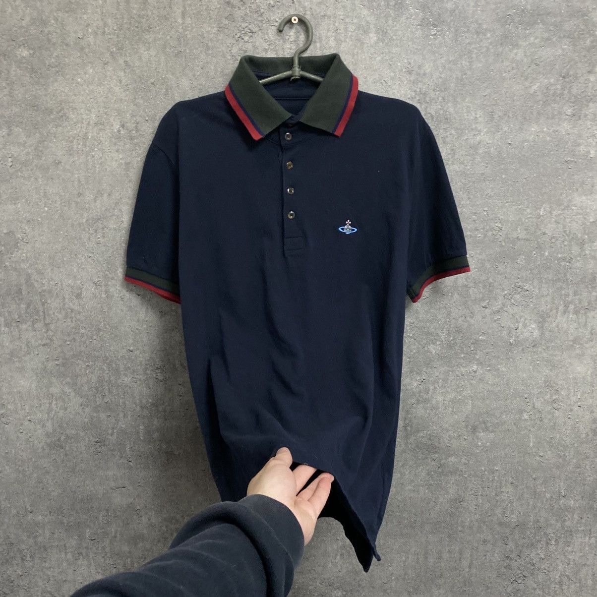 Vivienne Westwood Vivienne Westwood Polo T-Shirt Small Orb Logo Navy Size US L / EU 52-54 / 3 - 2 Thumbnail