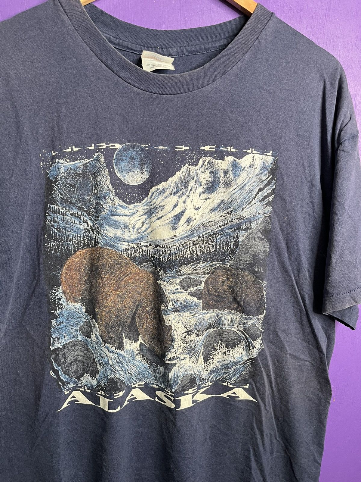 Vintage Vintage 90s Alaska bears fishing nature t-shirt Size US XL / EU 56 / 4 - 3 Thumbnail