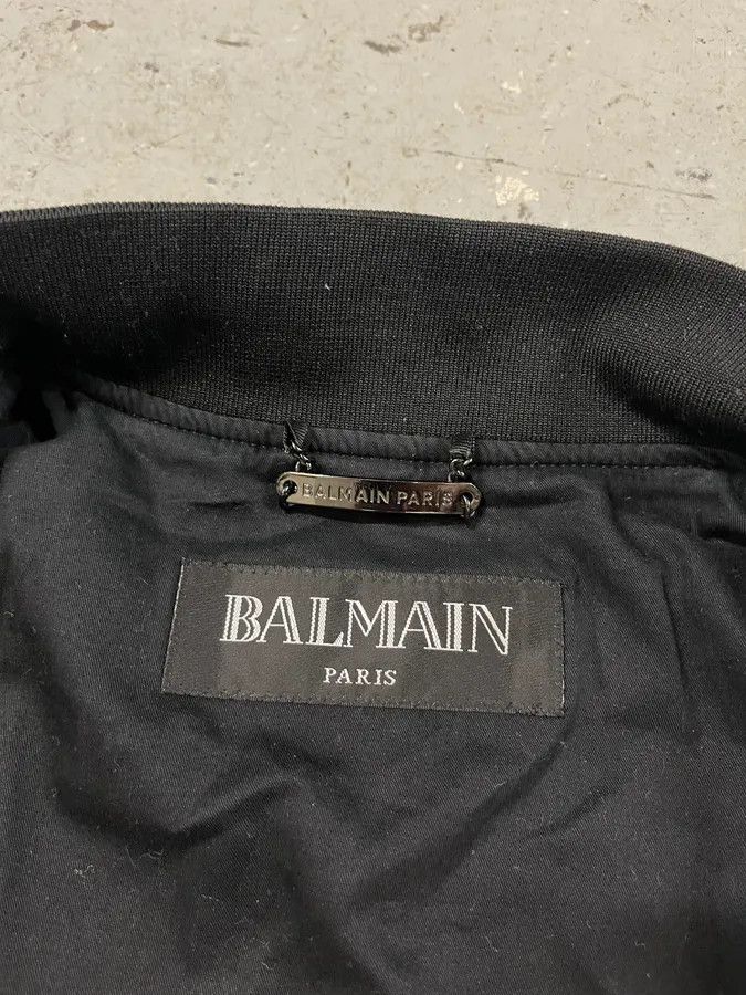 Balmain Balmain Black Buttoned White Lined Varsity Jacket Size US M / EU 48-50 / 2 - 9 Thumbnail