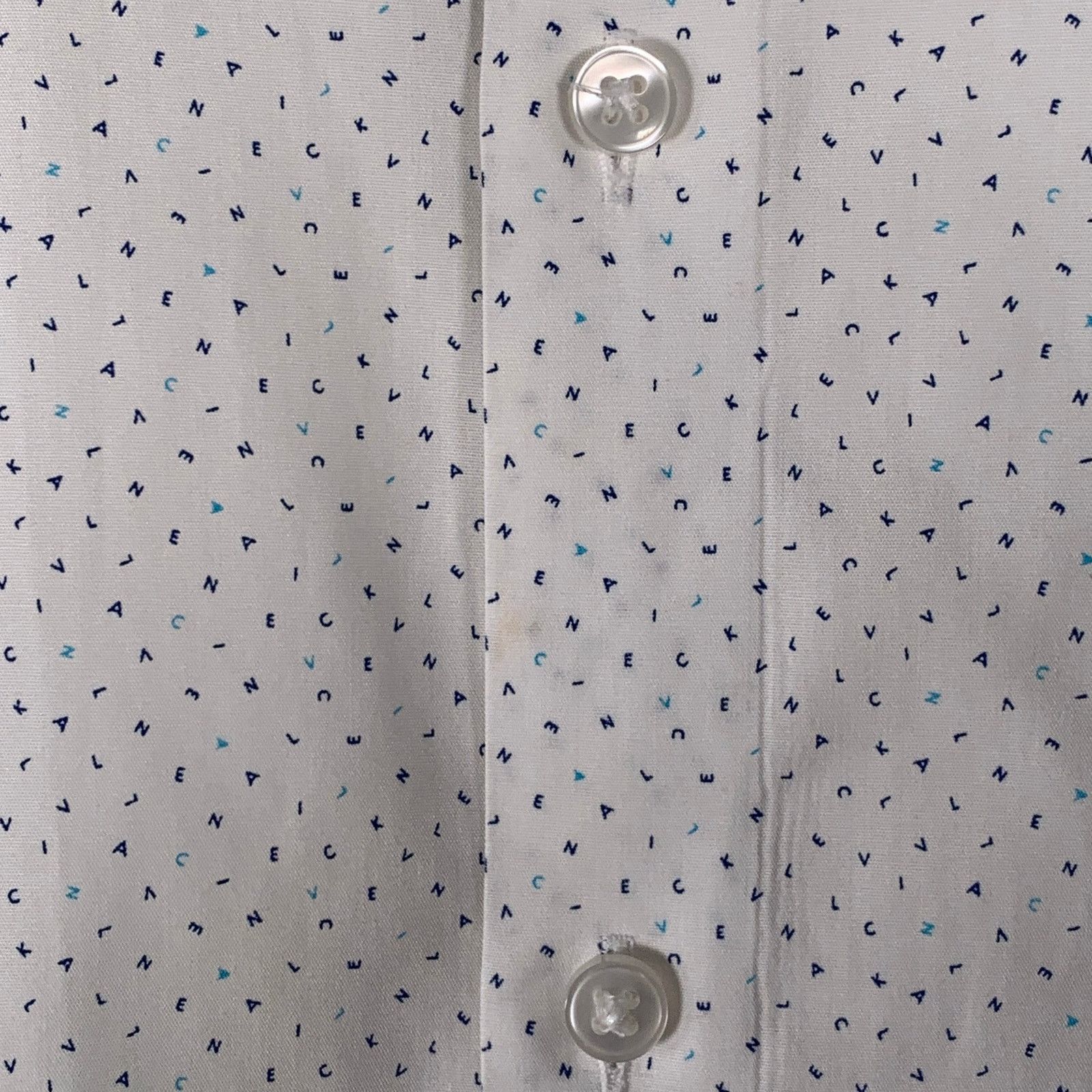 Calvin Klein Size L White Blue Letters Cotton Long Sleeve Shirt Size US L / EU 52-54 / 3 - 5 Thumbnail