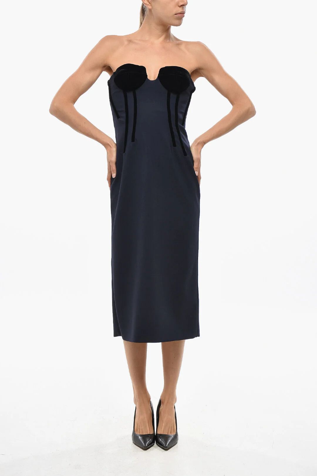 Max Mara og1mm0426 Midi Sheath Dress in Blue Size XS / US 0-2 / IT 36-38 - 1 Thumbnail