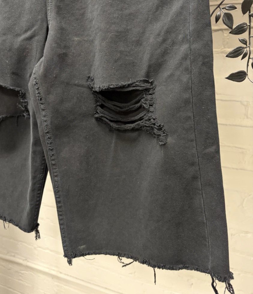 Balenciaga 2025 Balenciaga Over Knee Distressed Black Denim Shorts Size US 34 / EU 50 - 5 Thumbnail