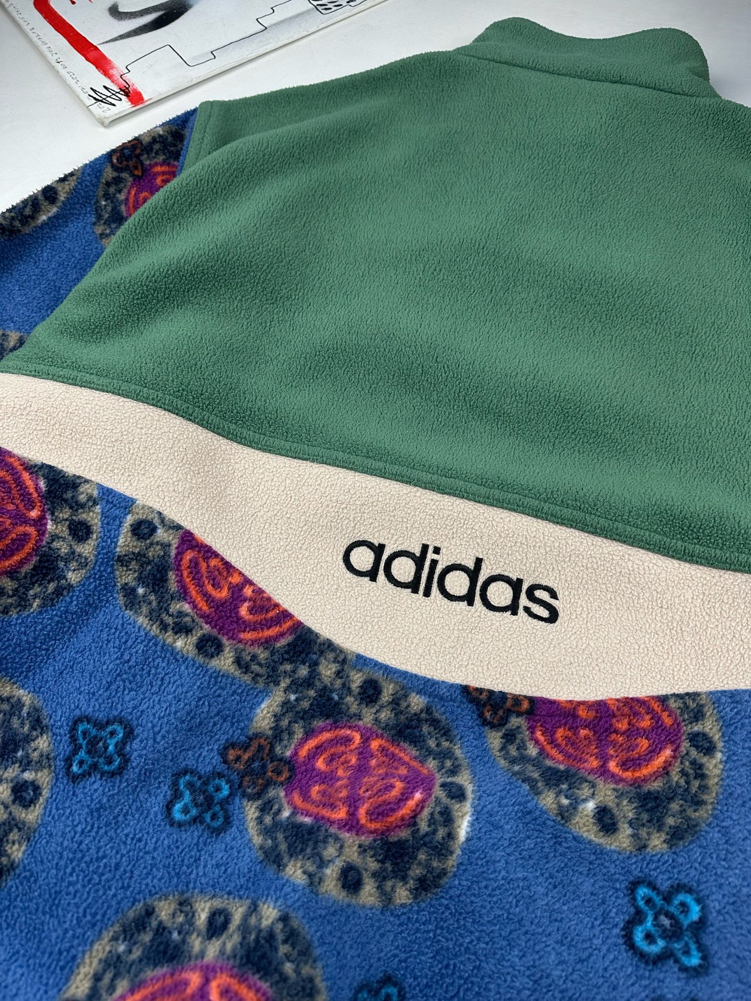 Adidas Vintage Adidas Fleece Sweatshirt Jacket 1/4 Zip Print Size US M / EU 48-50 / 2 - 7 Thumbnail