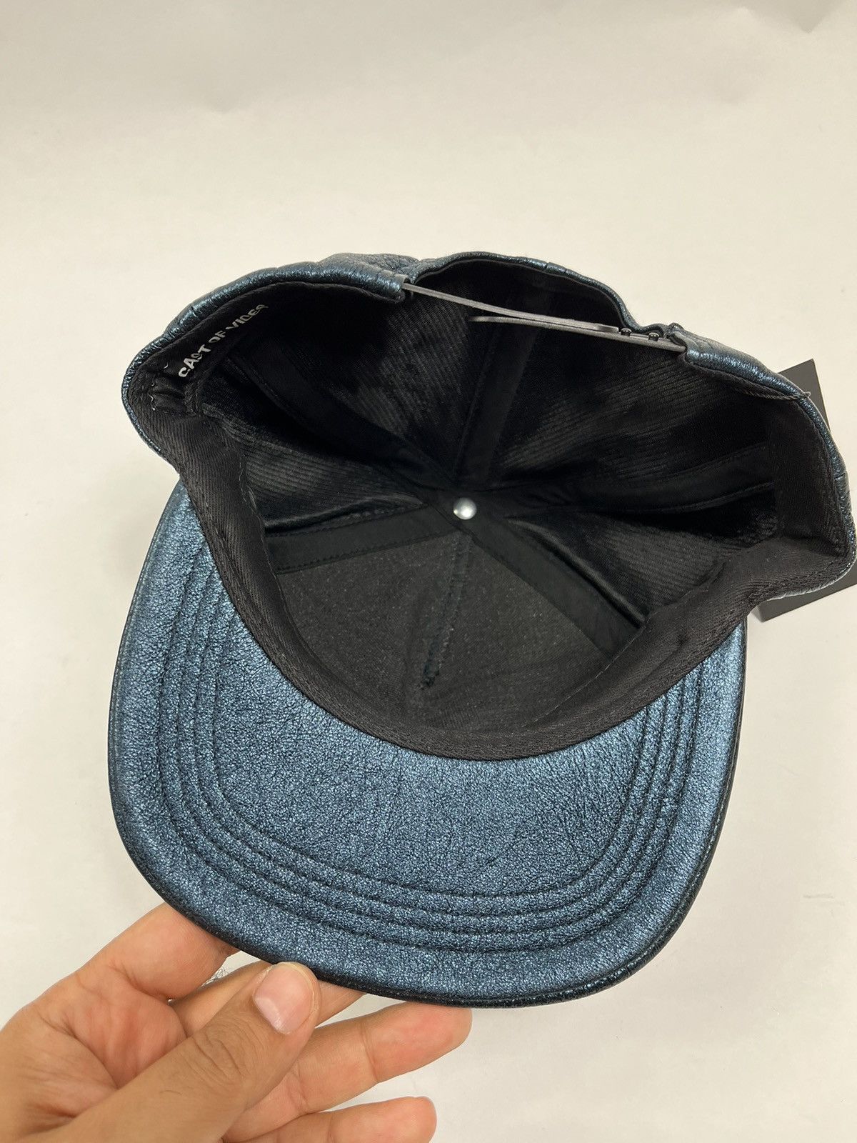 Cast Of Vices Metallic Blue Leather Cap Size ONE SIZE - 5 Thumbnail