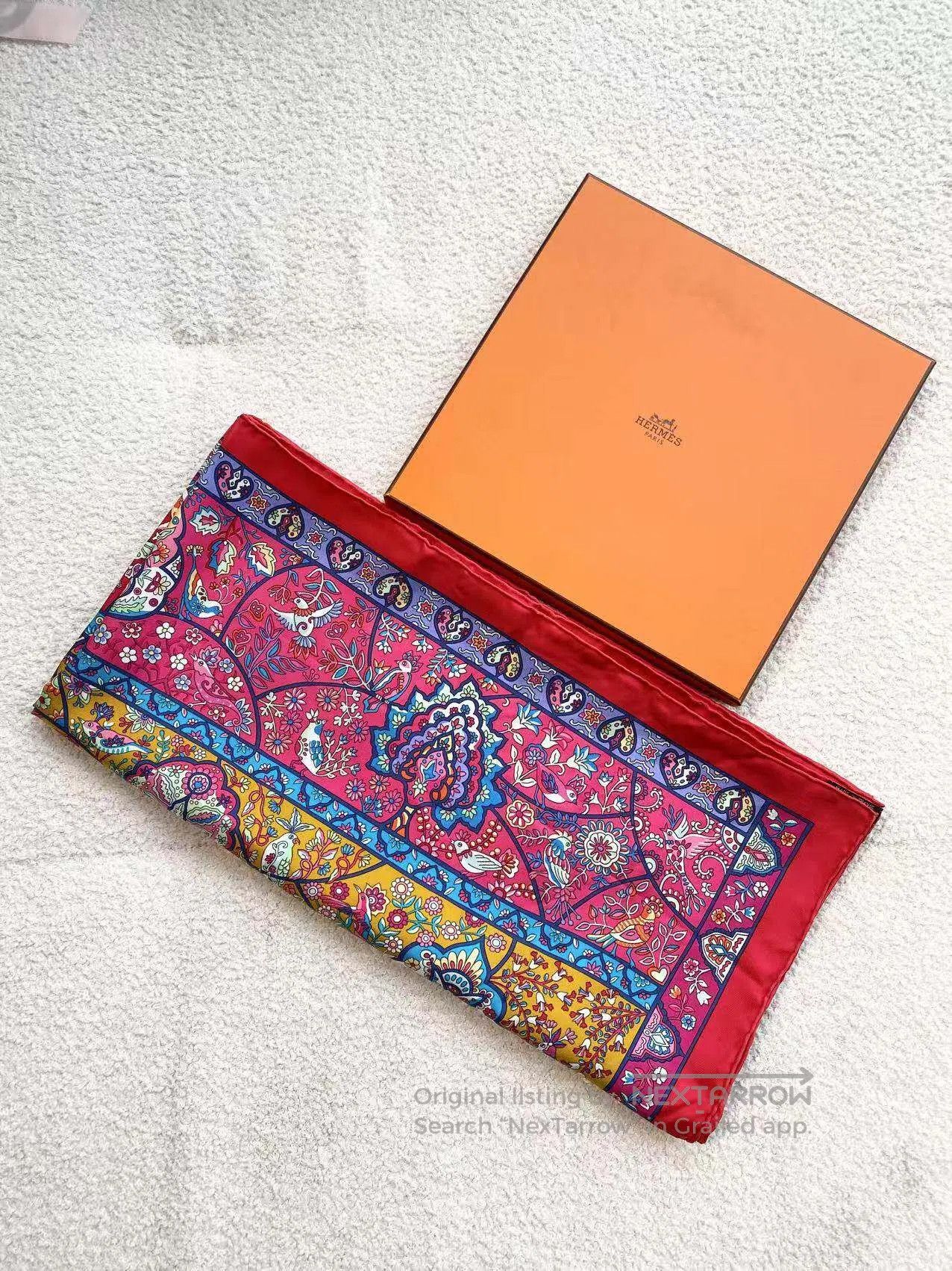Hermes Hermes Flower and Bird Paradise Silk Scarf| Size ONE SIZE - 7 Thumbnail