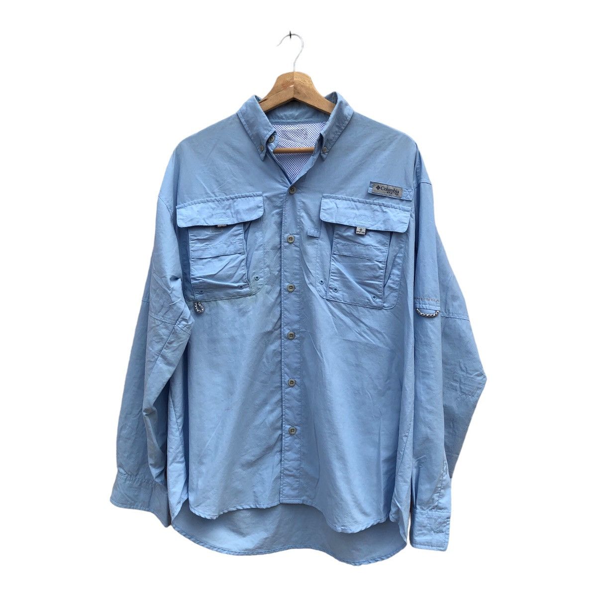 image of Columbia Performance Fishing Gear Long Sleeve in Blue, Men's (Size Large)